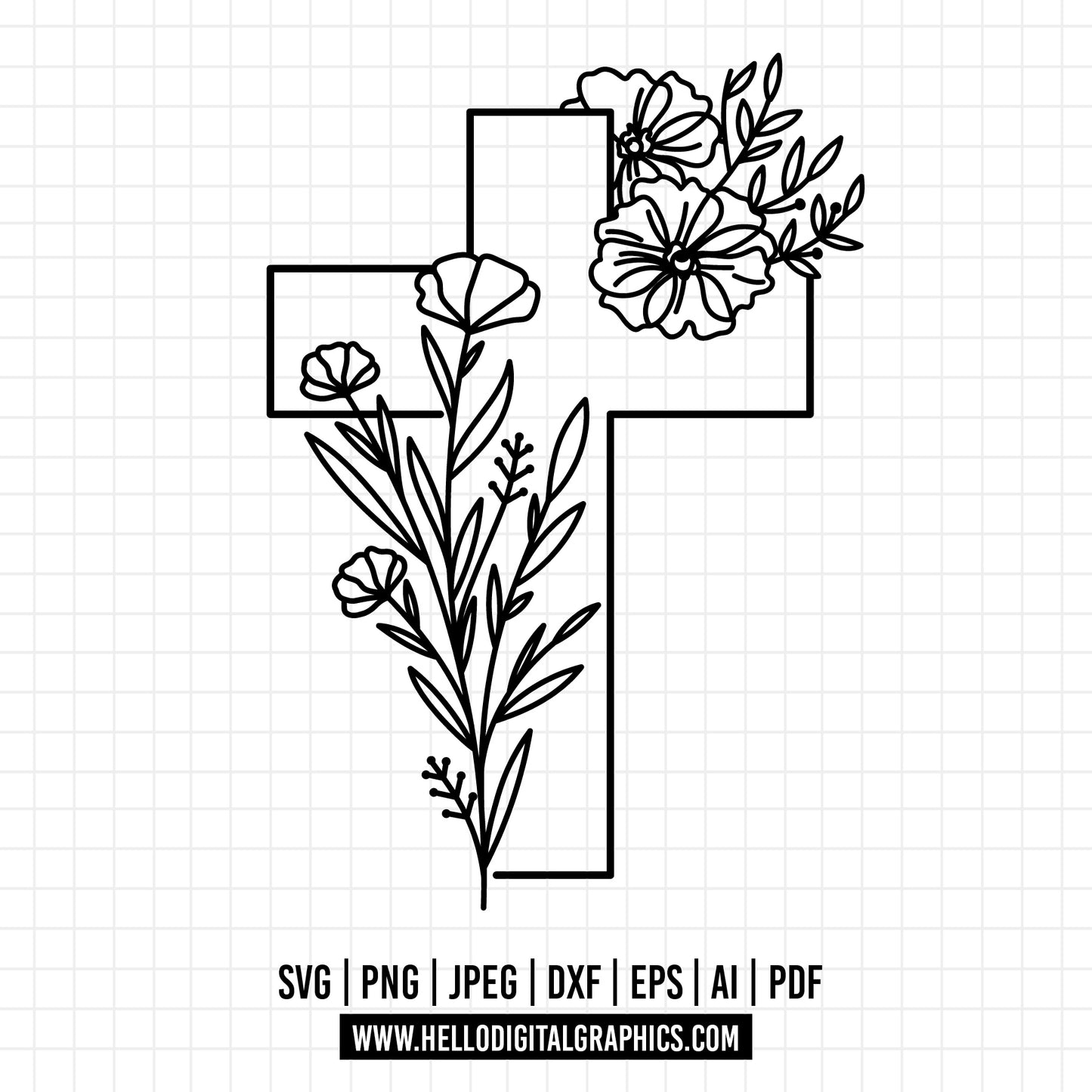 COD1004- Cross SVG, Religious SVG, Rosary Digital Cutting Files SVG, Cricut file, Silhouette, Vector