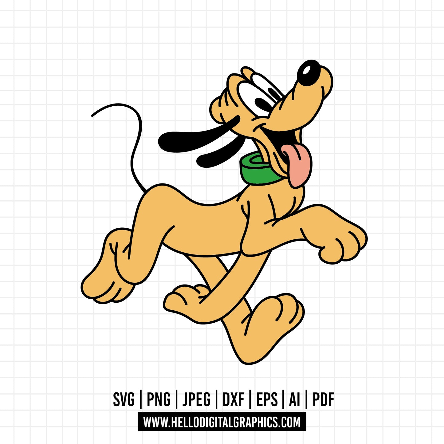 COD1019- Pluto svg, outline pluto svg, dog svg, Pluto Silhouette, Cricut, disney svg