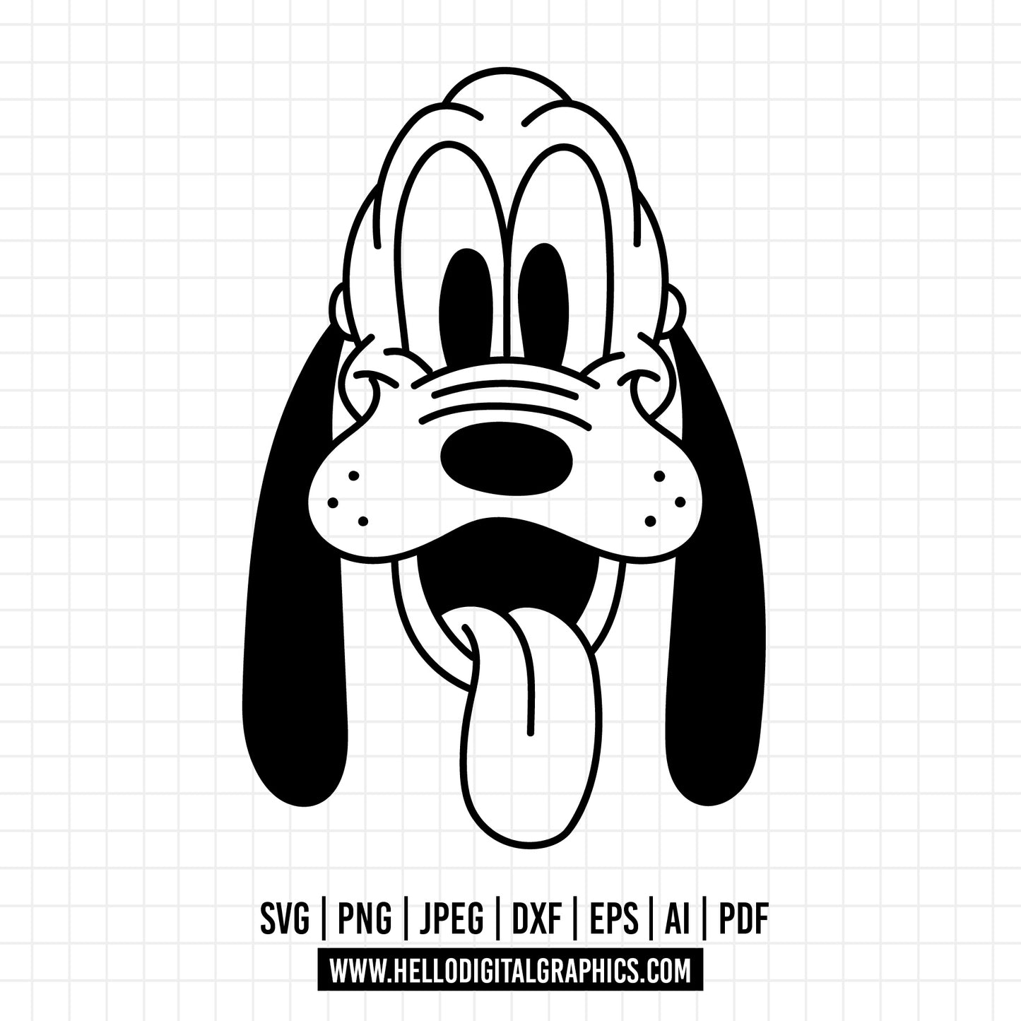 COD1020- Pluto svg, outline pluto svg, dog svg, Pluto Silhouette, Cricut, disney svg