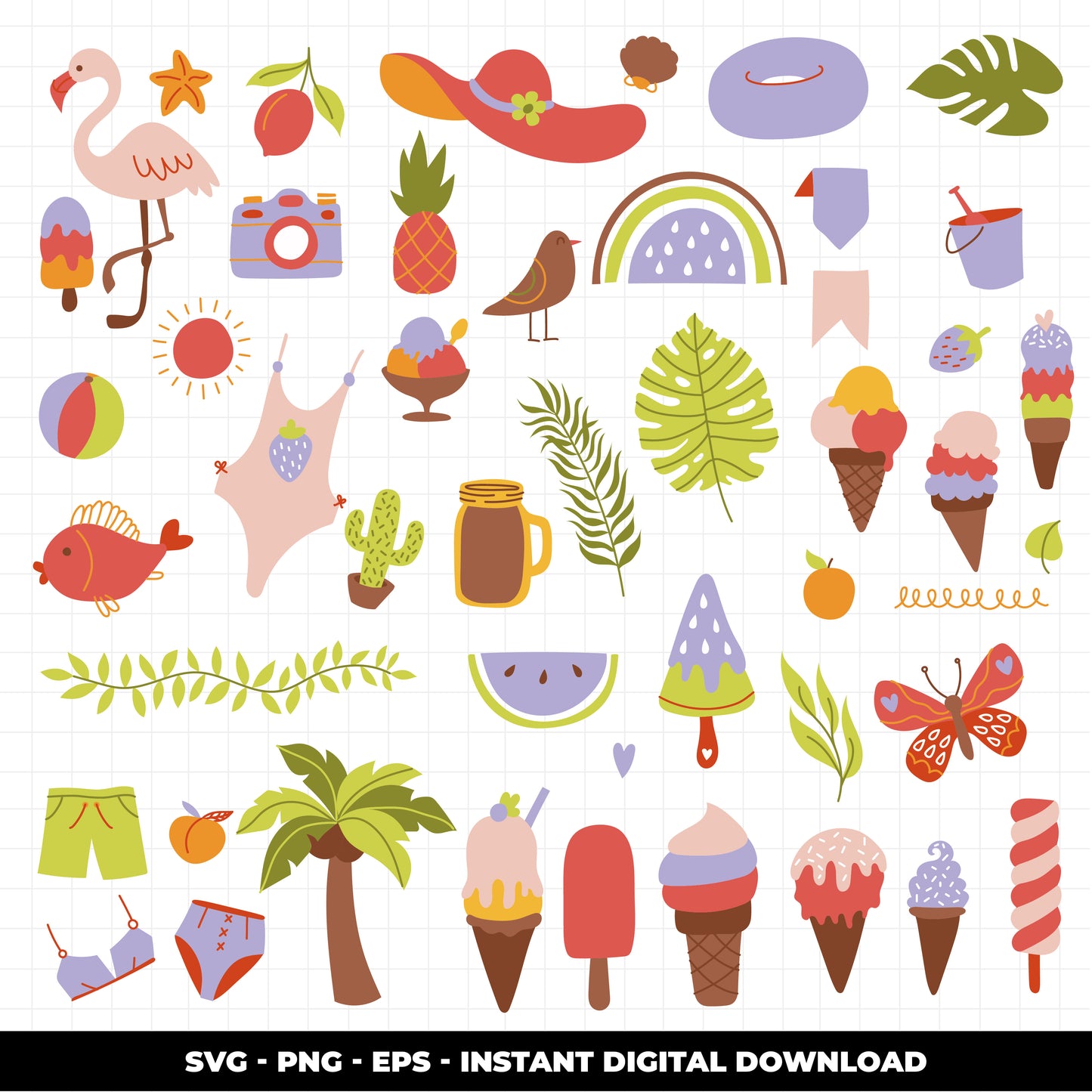 COD1045 Summer svg, summer printable, summer vector, beach svg, ice cream svg