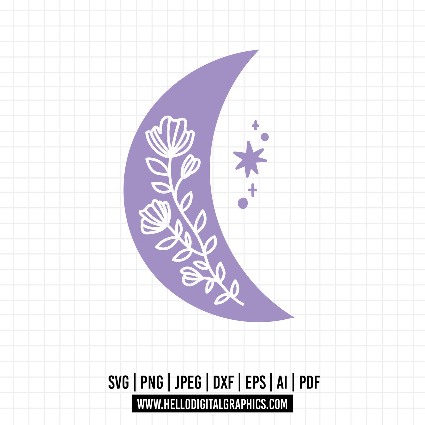 COD1061 Moon svg, Flowers svg, forest svg, moon phases svg