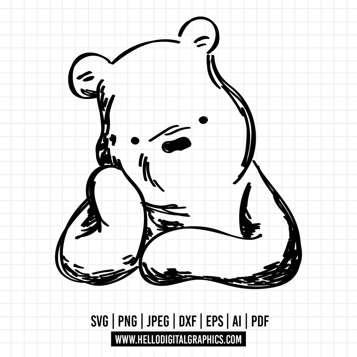 COD1082 Classic Winnie the pooh svg, pooh sketch svg, Disney svg, party pooh svg