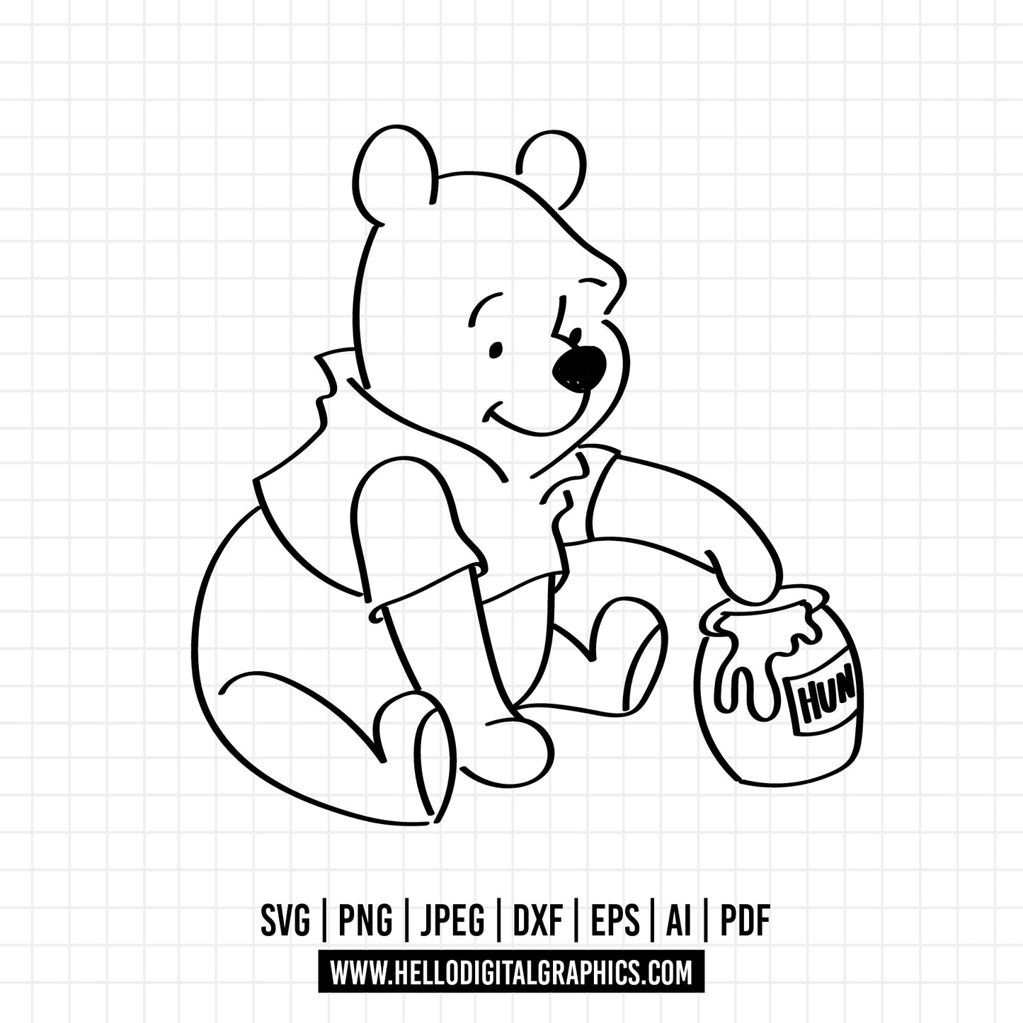 COD1083 Winnie the pooh svg, Igor svg, pooh sketch svg, friends svg, honey svg