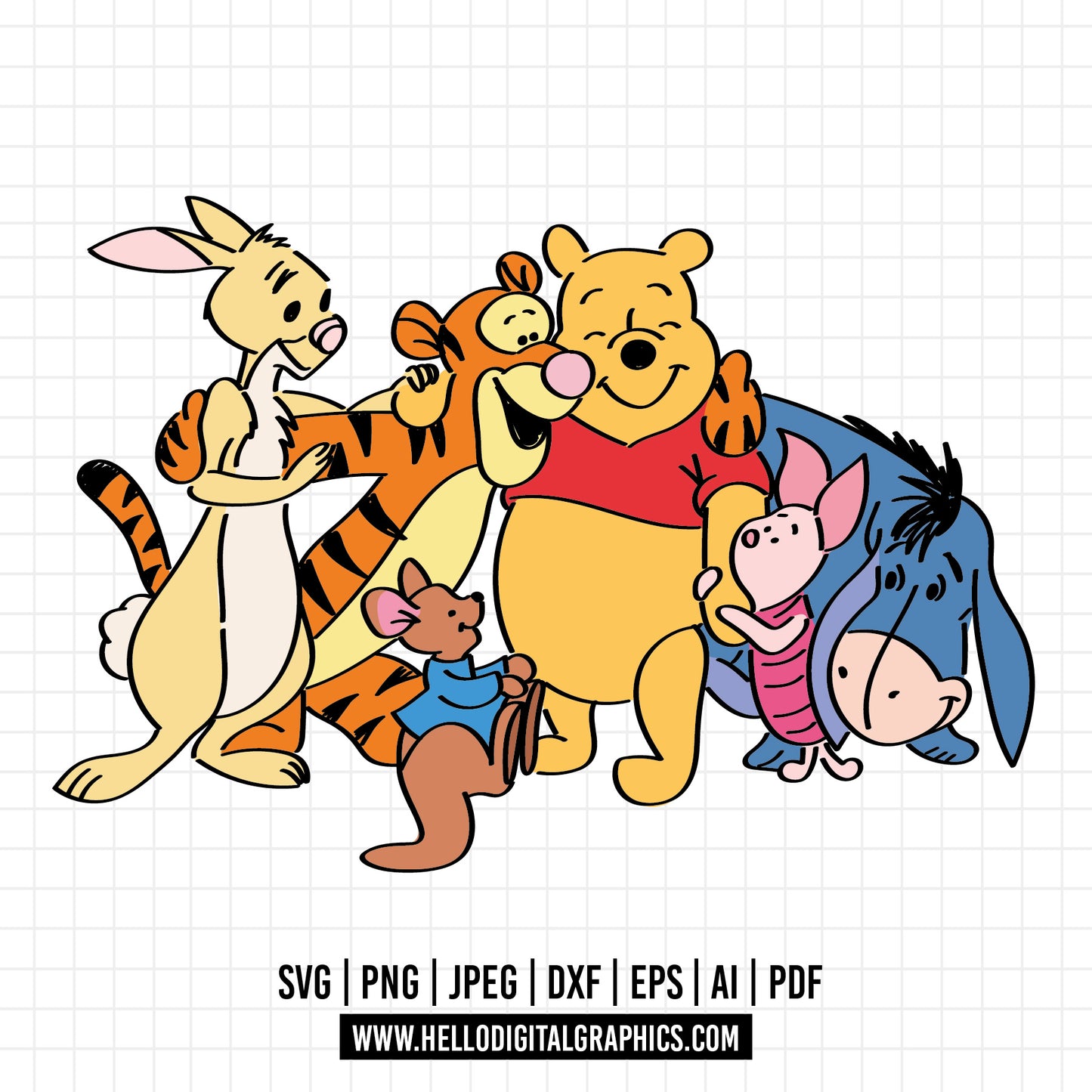 COD1132 Classic Winnie the pooh svg, pooh sketch svg, Disney svg, party pooh svg
