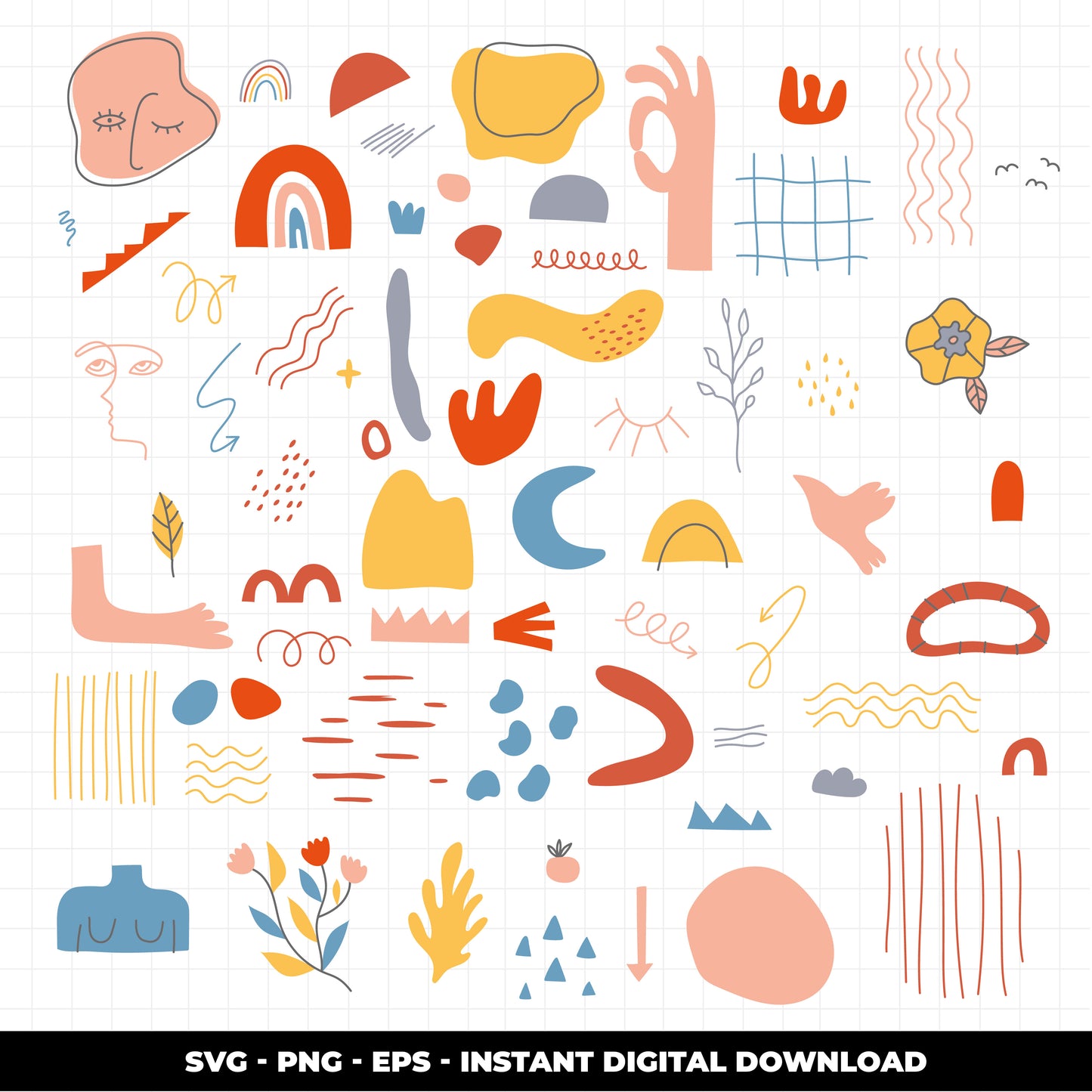 COD1142 Abstract boho shaper svg, boho clipart, abstract clipart, boho svg