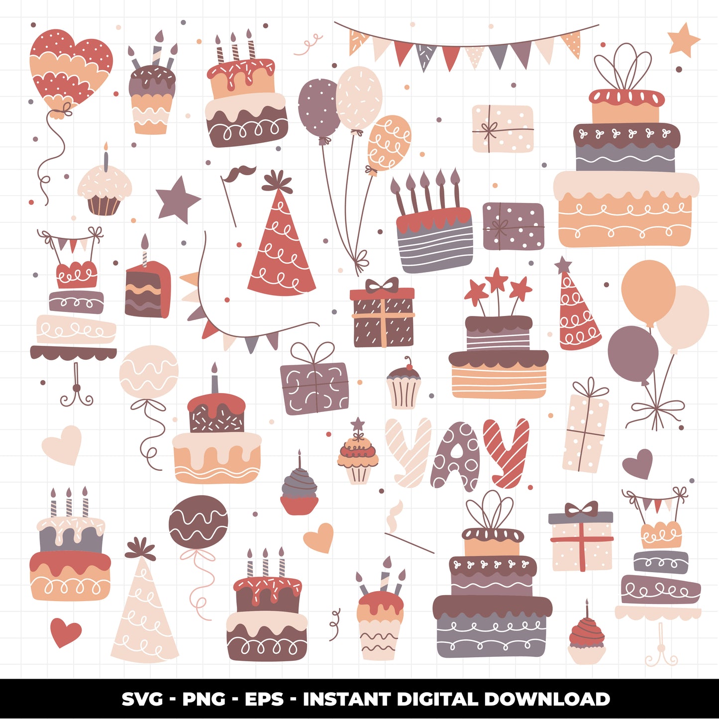 COD1152 Happy birthday svg, birthday clipart, cake svg, birthday vector, party svg