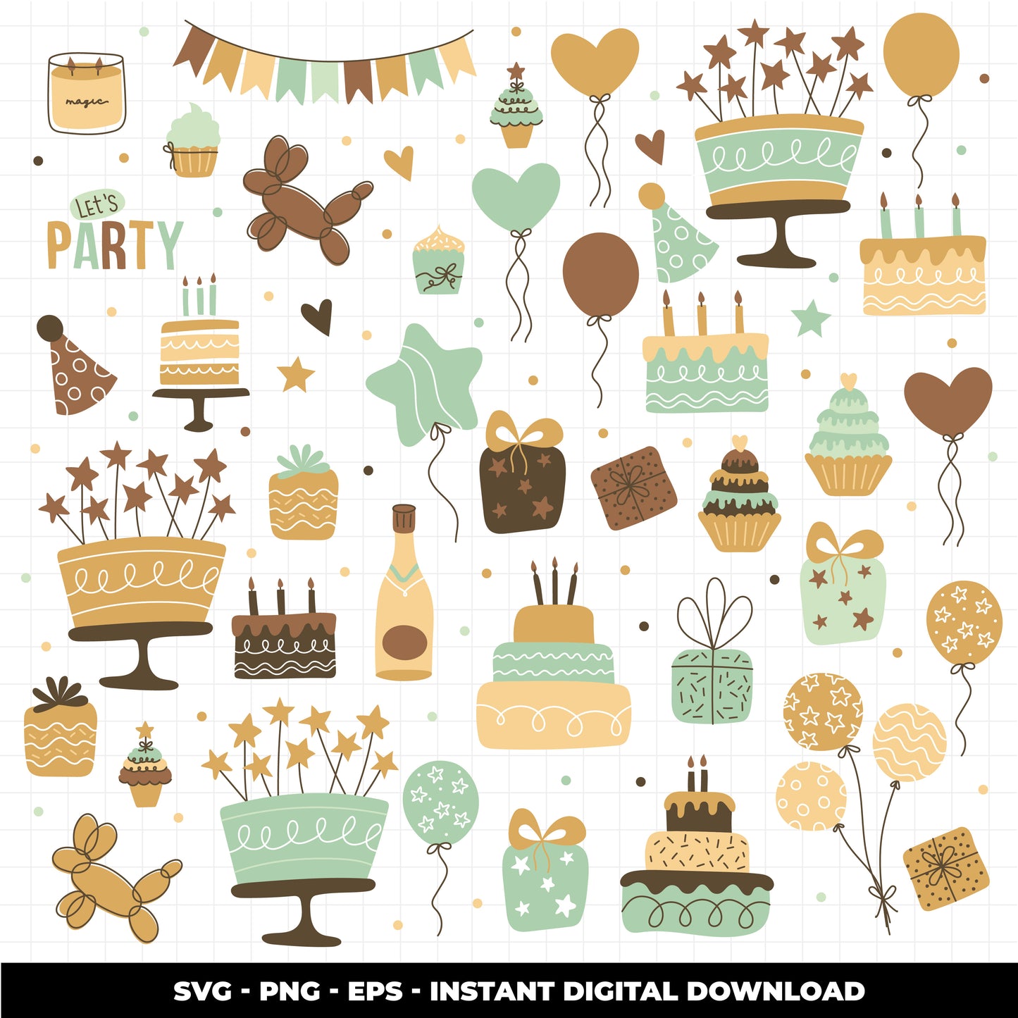 COD1157 Happy birthday svg, birthday clipart, cake svg, birthday vector, party svg
