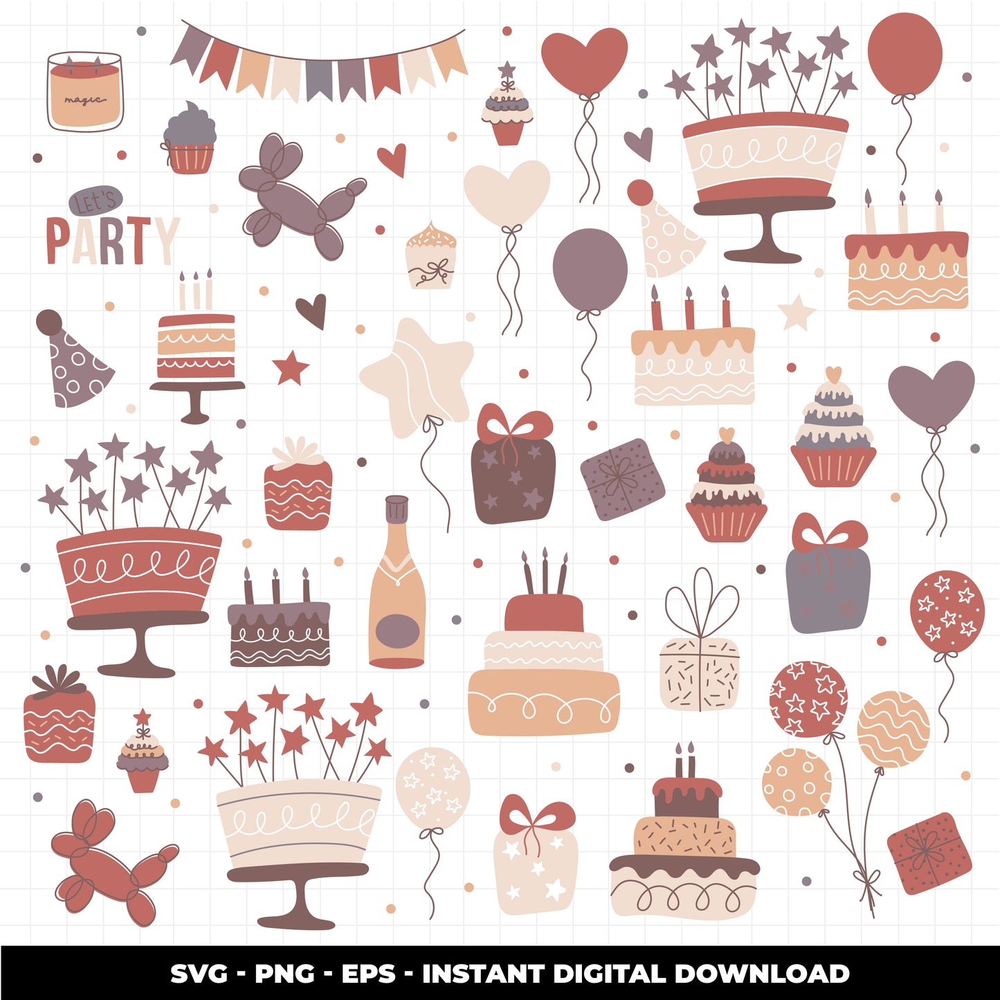 COD1158 Happy birthday svg, birthday clipart, cake svg, birthday vector, party svg