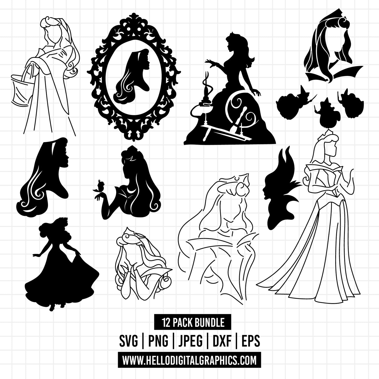 COD1211 -Aurora svg, Princess svg, Sleeping Beauty svg, disney svg, princess svg, Cricut, Silhouette