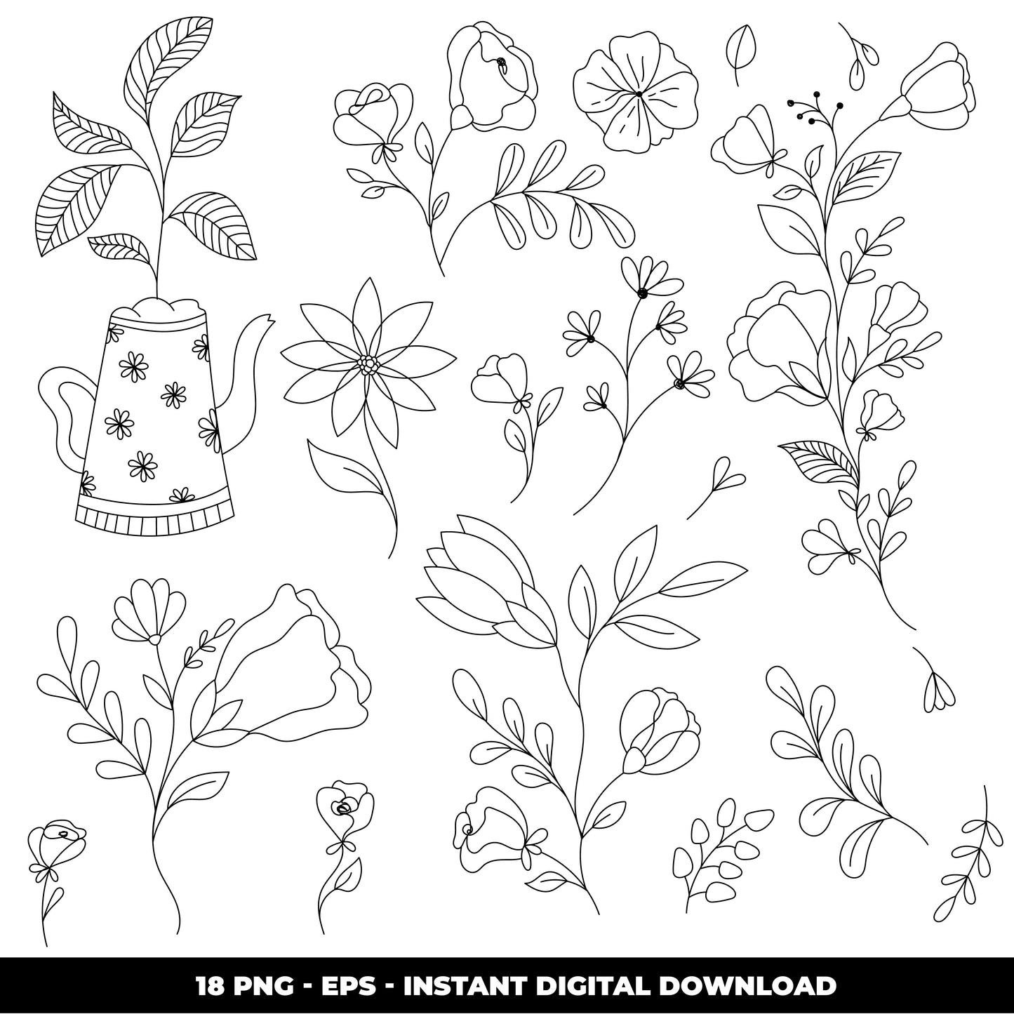 COD1213 Flowers doodle cliparts, Succulent SVG, CACTUS SVG, House Plants Clipart, Terrarium Cactus Art, Cactus Doodles Clipart, Digital Stamp