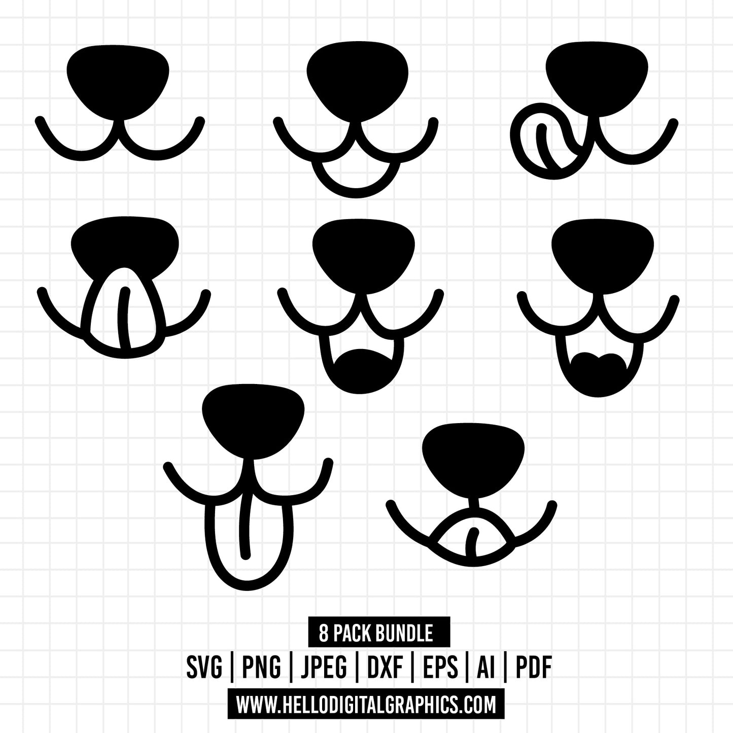 COD1216 Dog nose svg , dog nose clipart, tongue for mask svg, Dog Nose Svg Eps Dxf Png Cut File. Dog Clipart. Digital Download