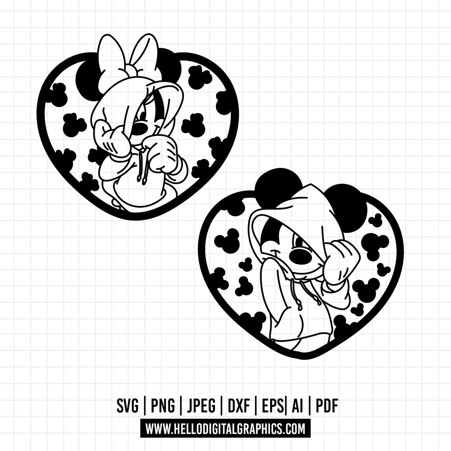 COD1224- Mickey and minnie svg, Disney svg, mickey svg, minnie svg, Silhouette, Cricut