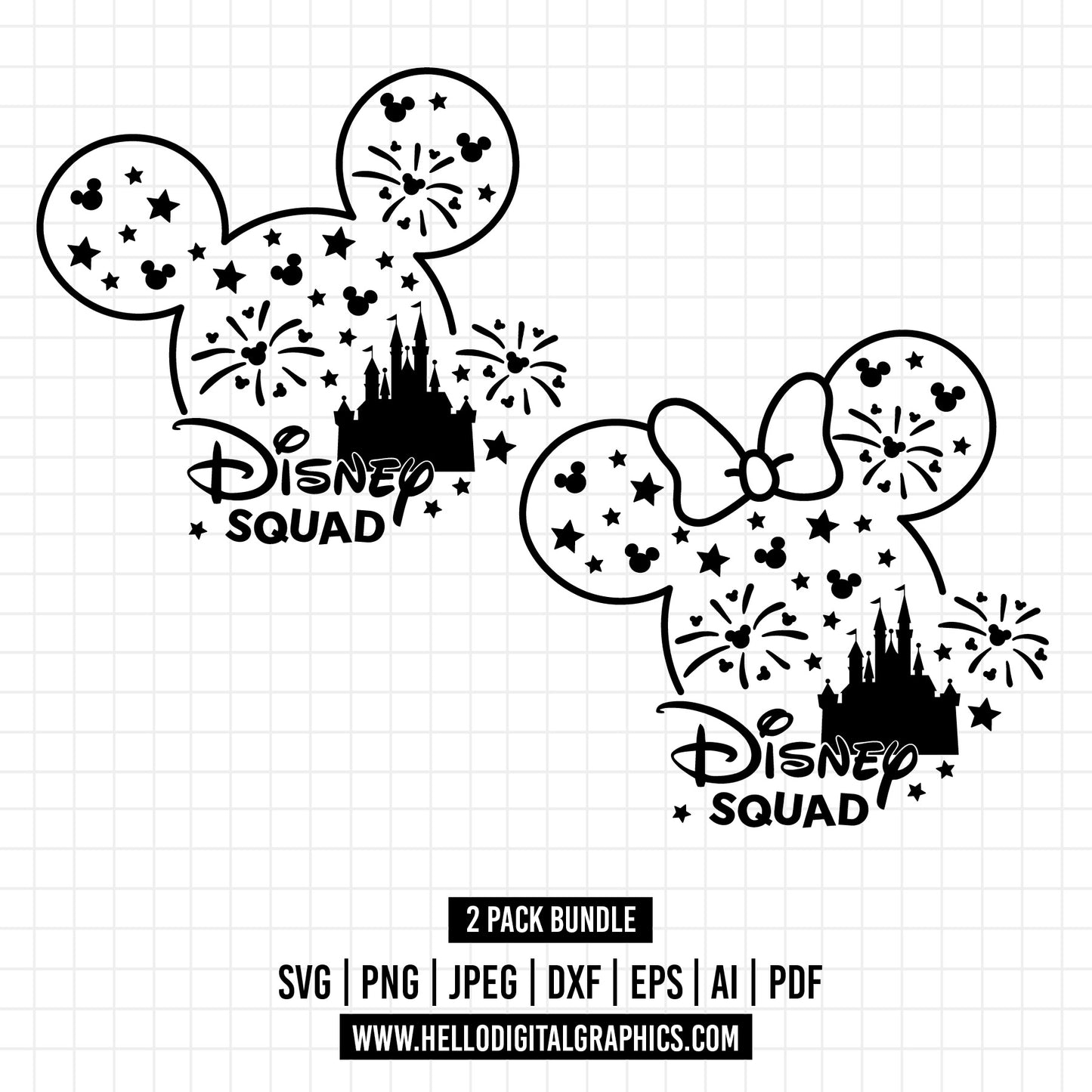 COD1262- Disney squad svg, minnie svg, castle svg, Trip svg, Silhouette, Cricut