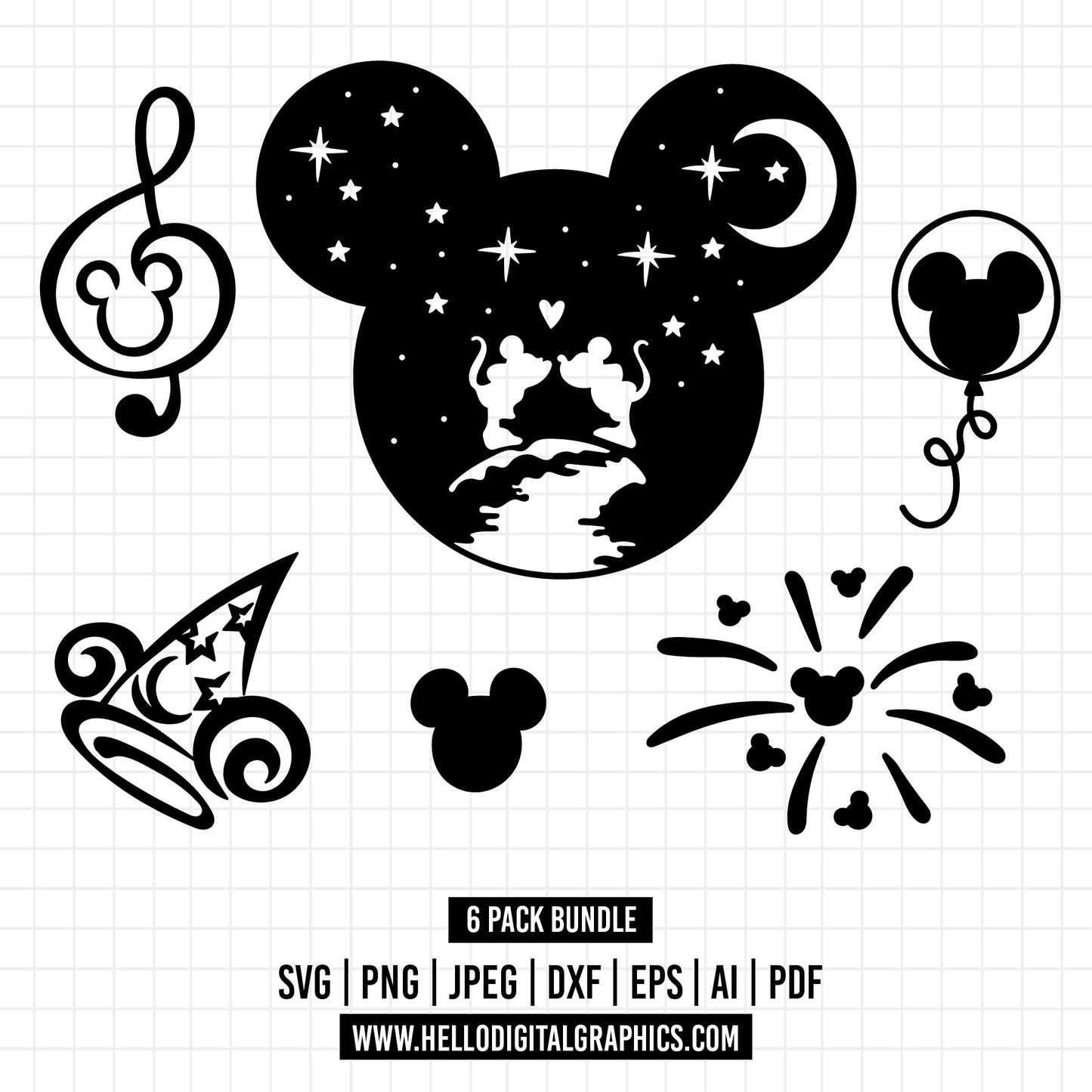 COD1269 Disneyland svg, Mickey sketch svg, Mickey music Svg, Disney svg, Magical svg