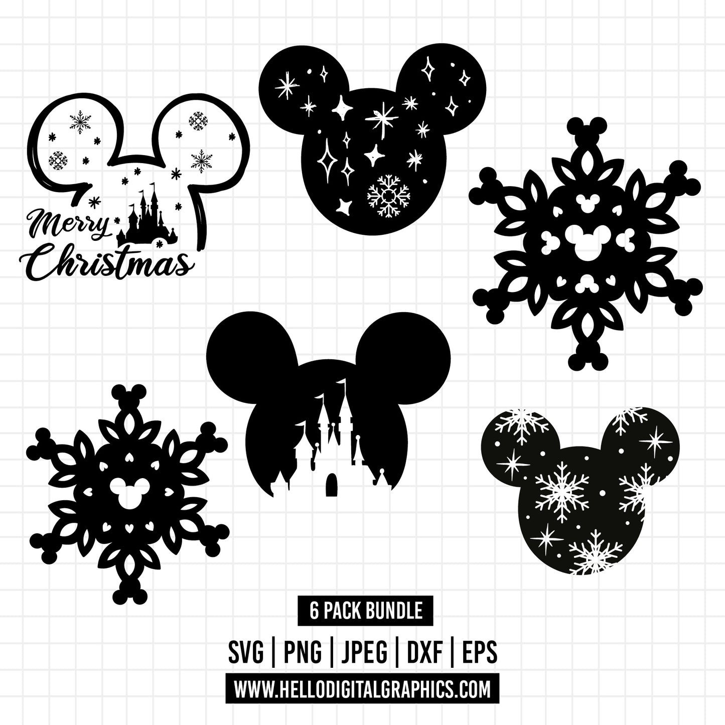 COD1282 Disneyland svg, Disney winter svg, Mickey music Svg, Disney svg, Snowflake svg