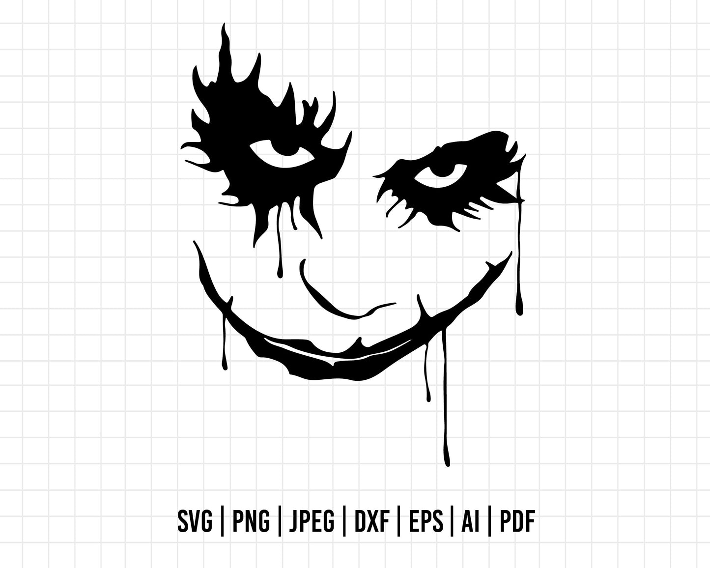 COD129- Joker svg, Joker Vector, Joker Silhouette SVG, Halloween Svg, Trick Or Treat Svg, batman svg