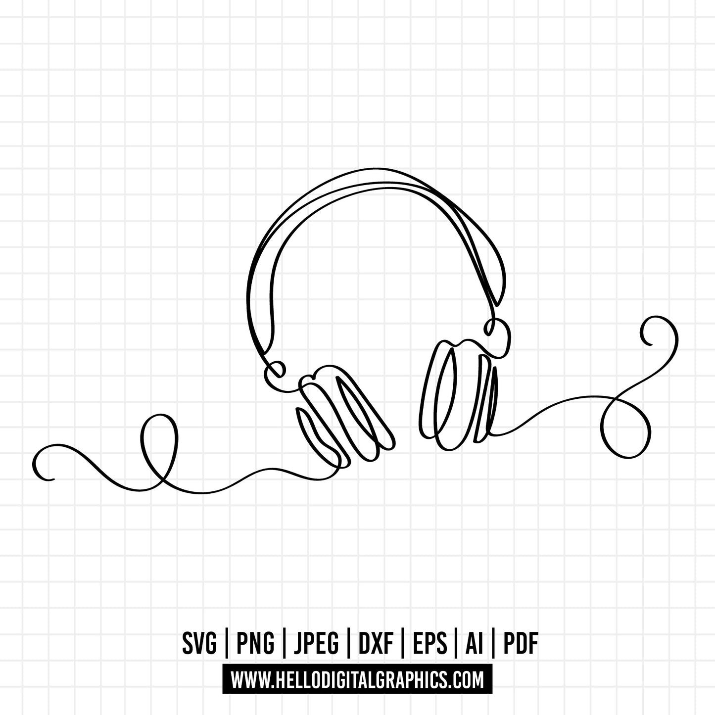 COD1298 - Headphones SVG Headphones Vector Headphones Clipart Headphones Cricut Headphones Cut File Earphones svg Music svg dxf eps png jpg