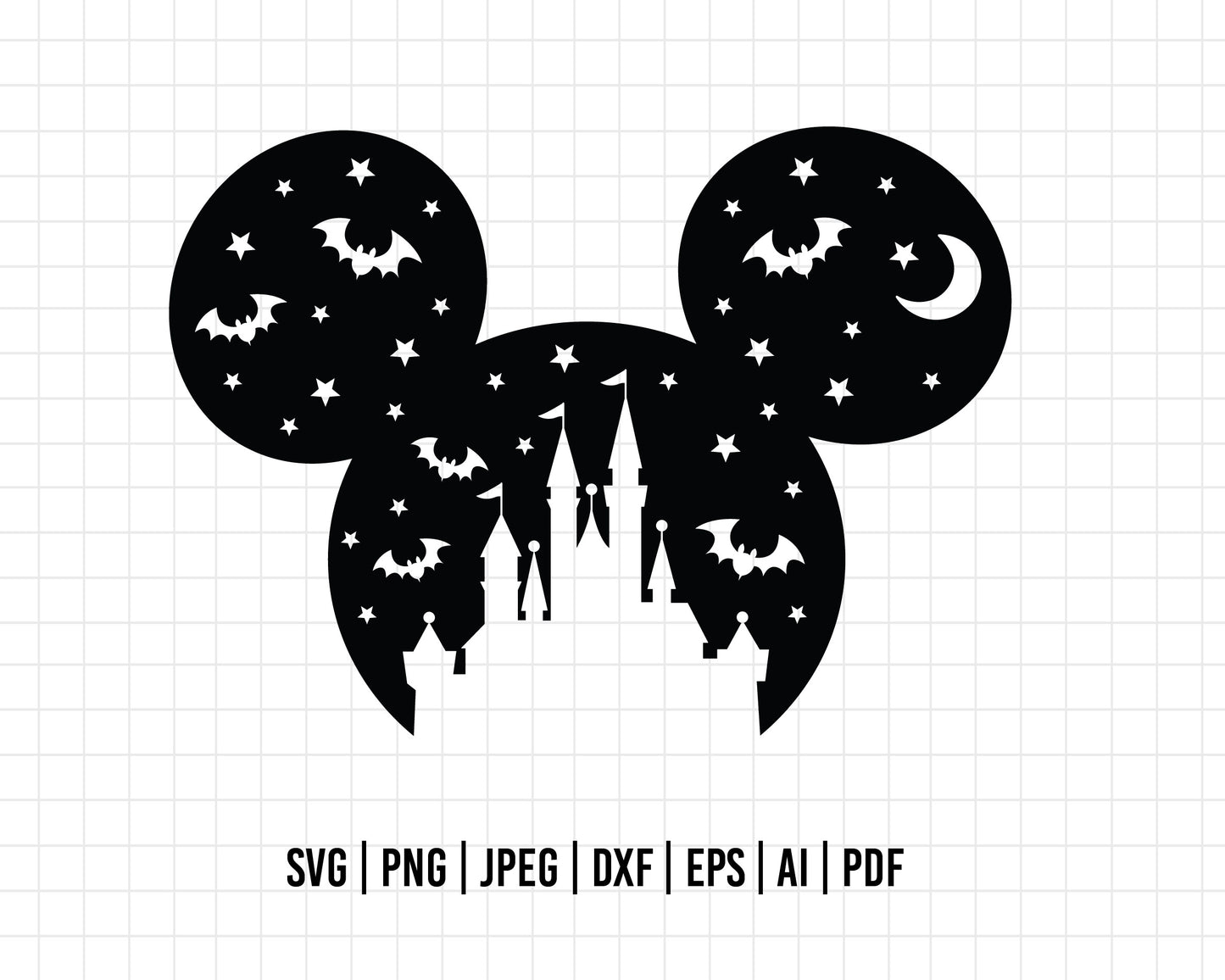 COD131- Halloween svg, Mouse Head svg, Trick Or Treat Svg, Spooky Vibes Svg, Halloween Castle svg