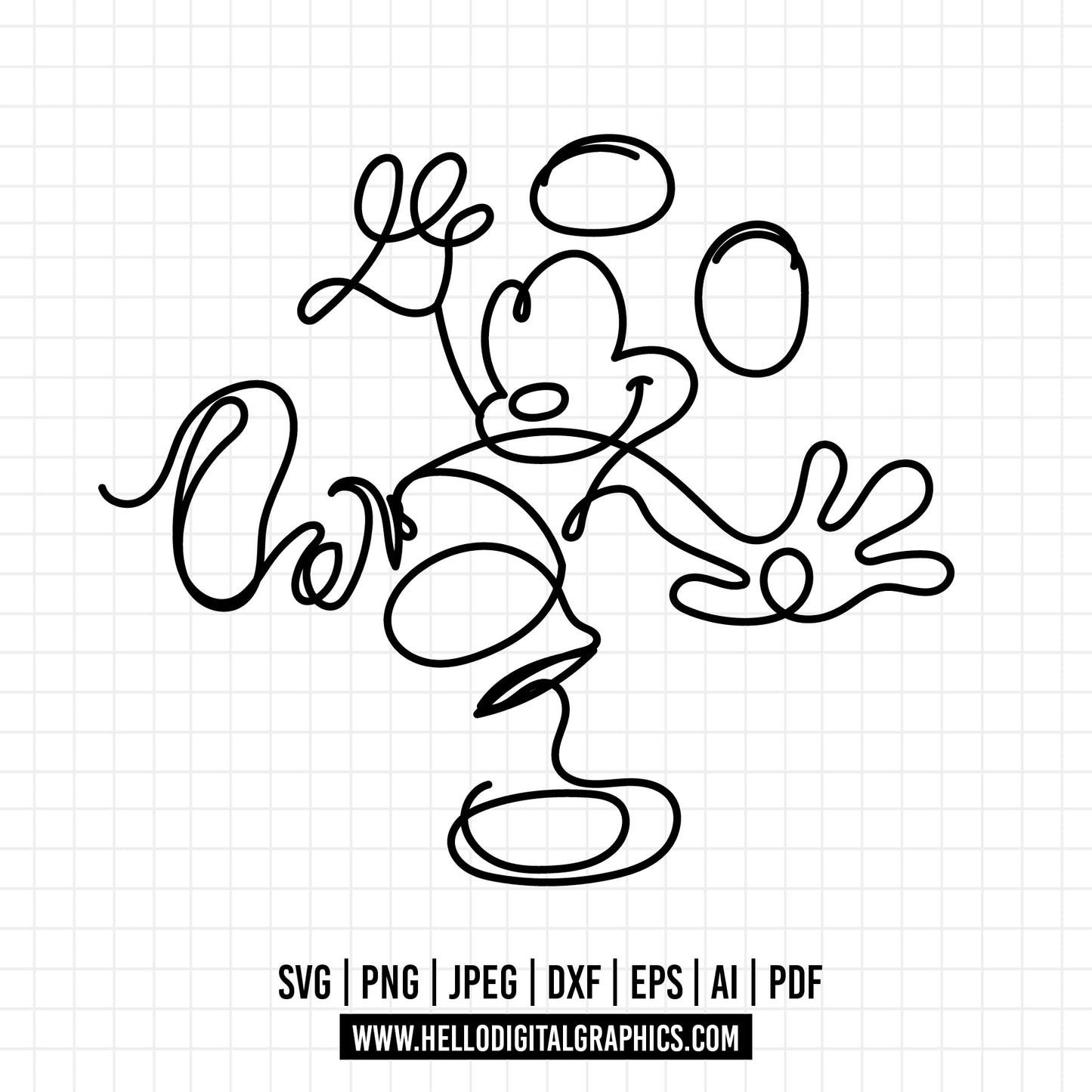 COD1321- Mickey sketch svg, Mickey outline Svg, Disney svg, Magical svg, Mickey face svg