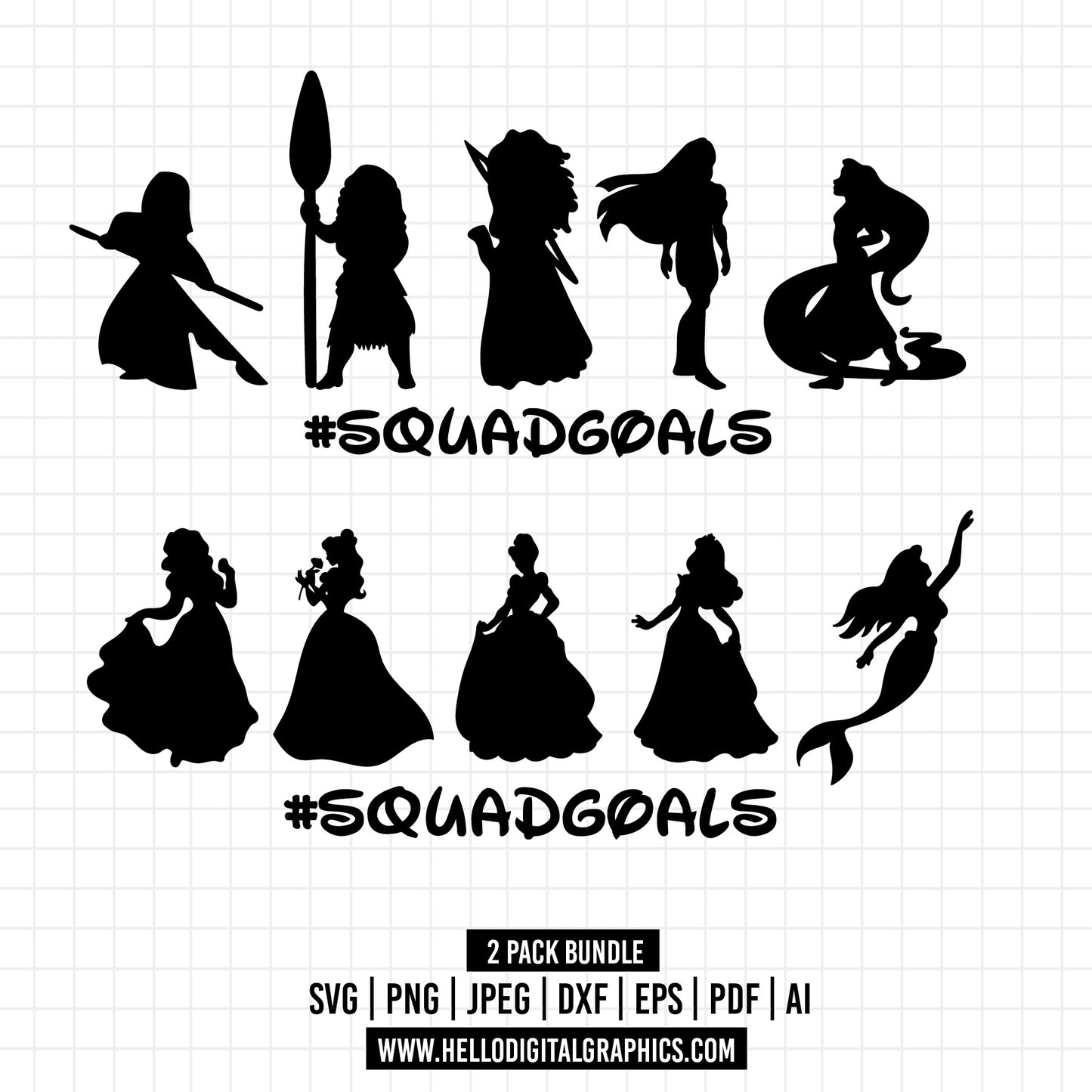COD1330- Squadgoals svg, princess svg, disney svg