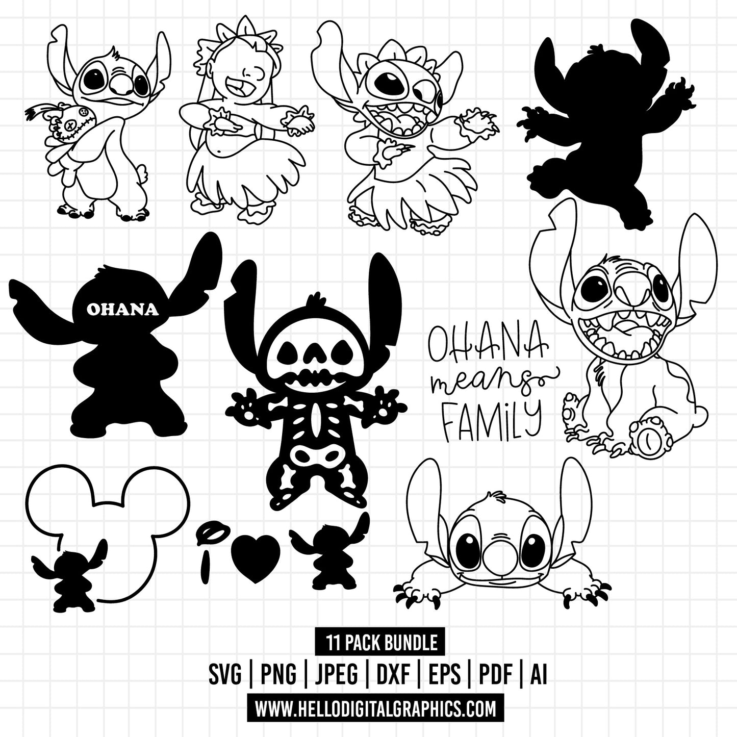 COD1331- Ohana svg, Stitch svg, Disney svg, Cricut, Silhouette, Ohana means family svg