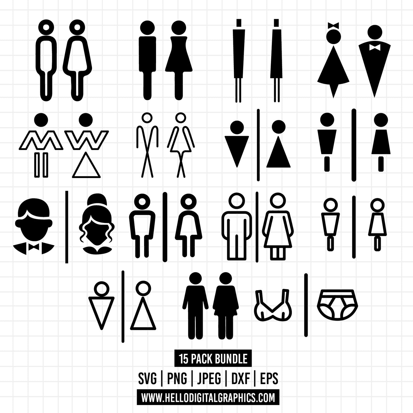 COD1340 - Bathroom Svg, Restroom Symbol svg, restroom sign svg, toilet svg, restroom icon svg, Minimal Outline Bathroom Sign svg