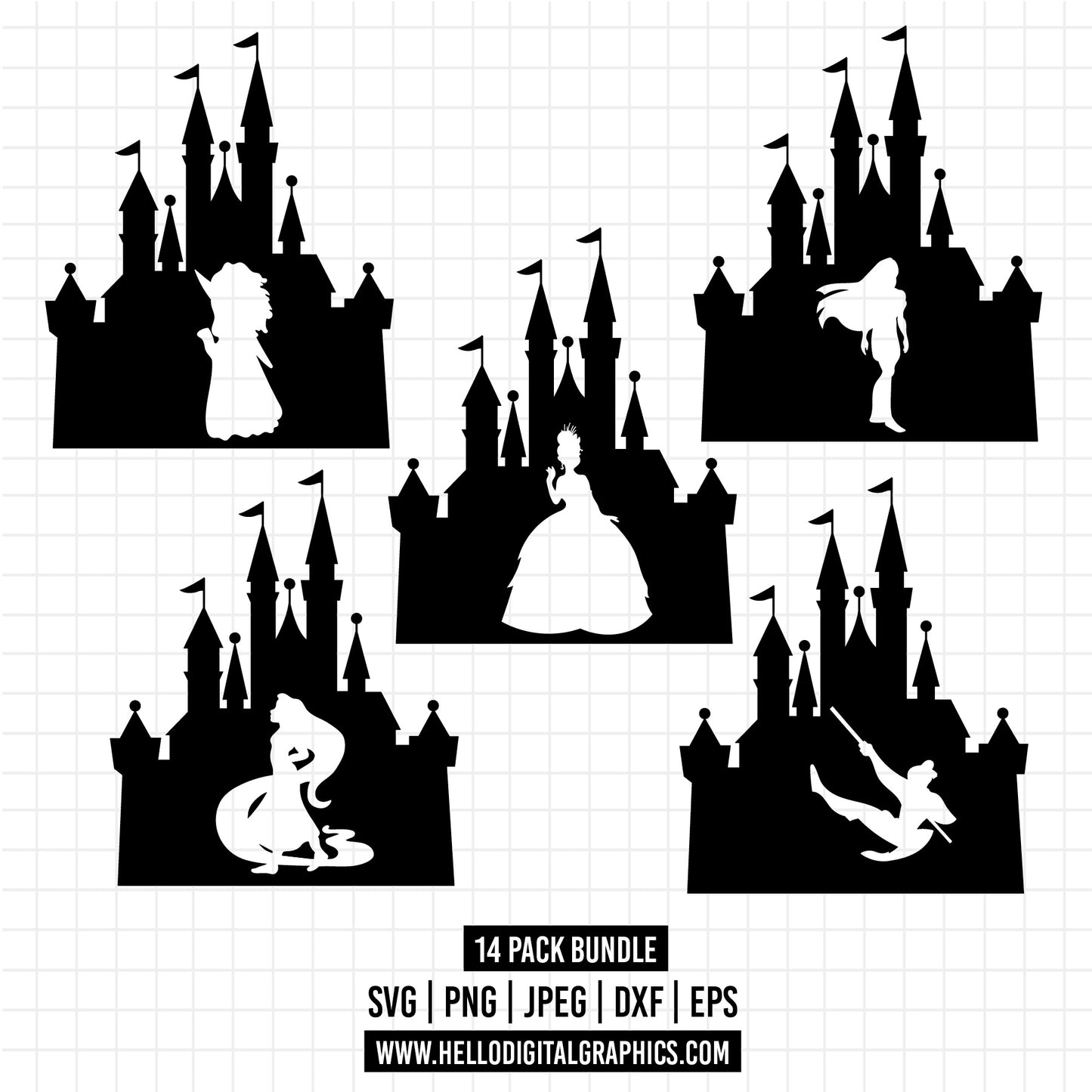 COD1346- Castle svg, disney castle svg, disney svg, tinker bell svg, cricut, silhouette