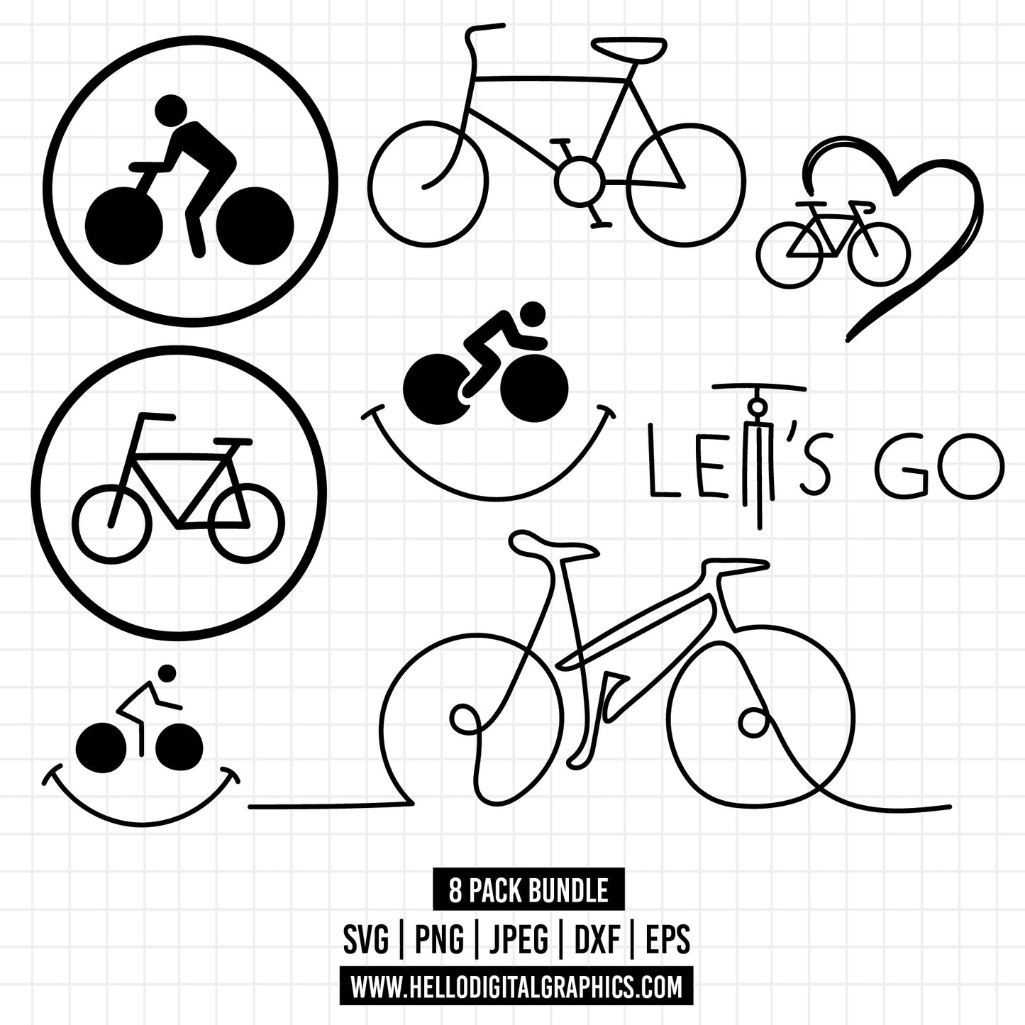COD1362- Bike svg, let's go svg, Vehicles Svg Bundle, Transportation Svg