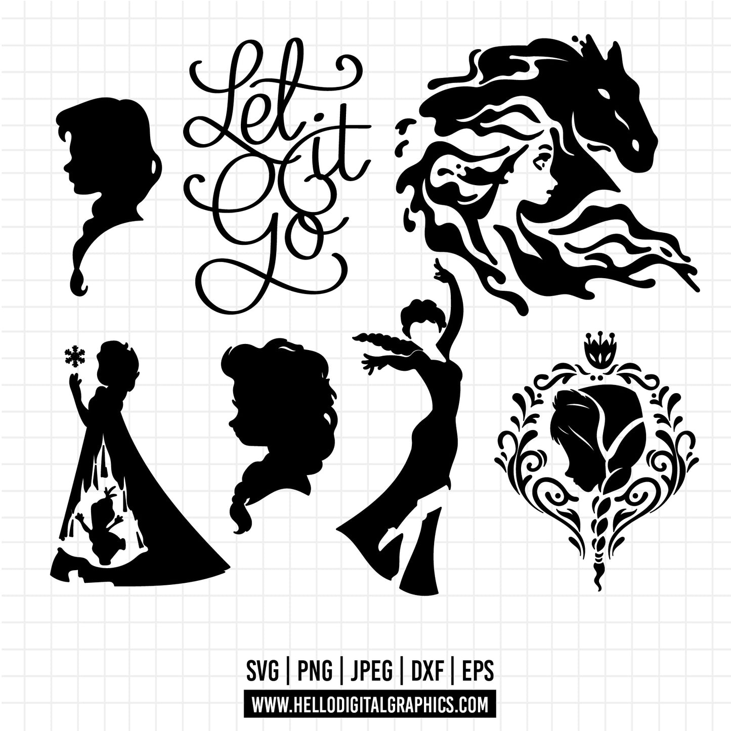 COD1365 - Frozen svg, Elsa svg, Anna svg, Winter elsa cut files for cricut silhouette, Princess svg, Disney svg