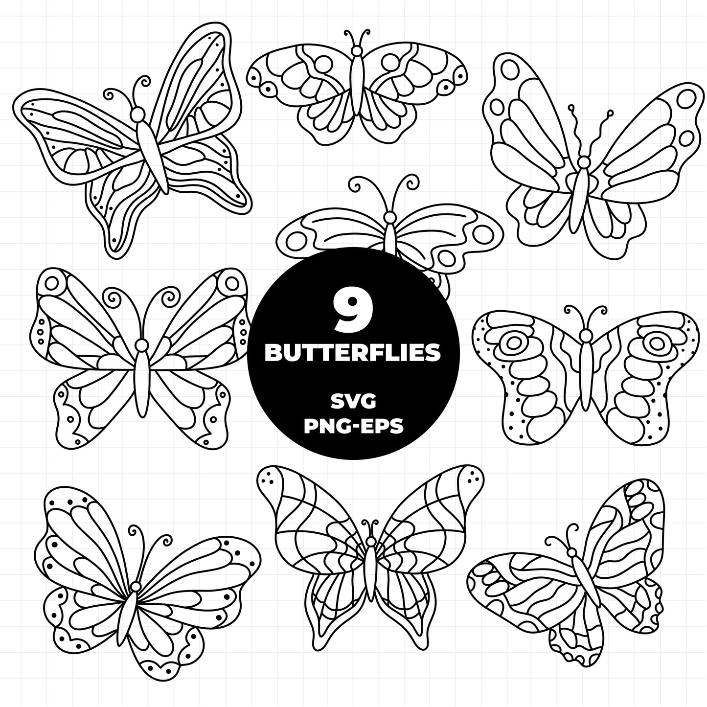 COD1379 - Butterfly svg, Butterfly lineart svg, butterfly outline svg, Positivity svg, Quote svg