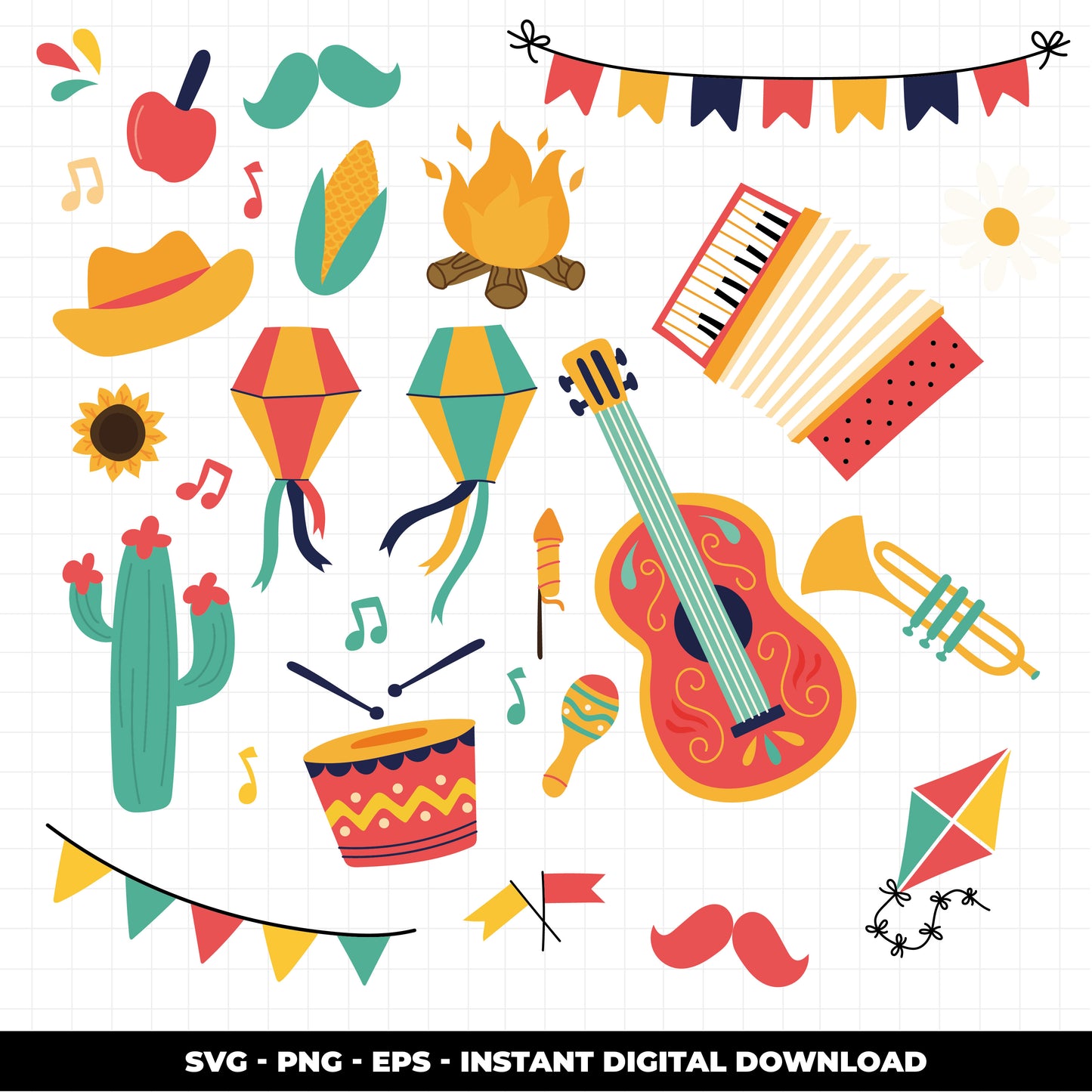 COD1396 - Festa junina clipart, festa junina Clipart, junina Clipart, printable, Festa junina svg, festa junina vector