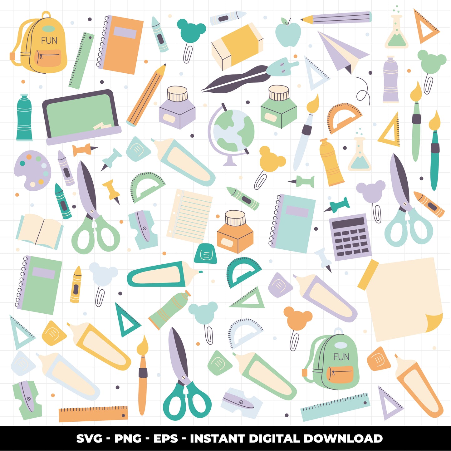 COD1421 - School elements svg, school clipart, Bullet journal svg, bujo clipart, Notes Clipart