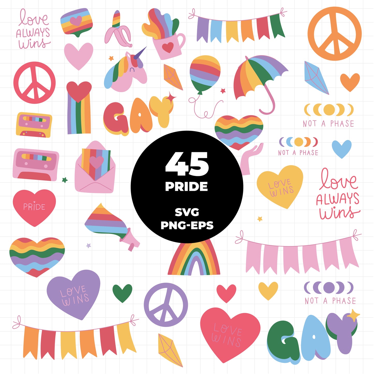 COD1437 - Doodle clipart, Pride Clipart, love is love Clipart, LGBT printable, pride svg, lgbt svg