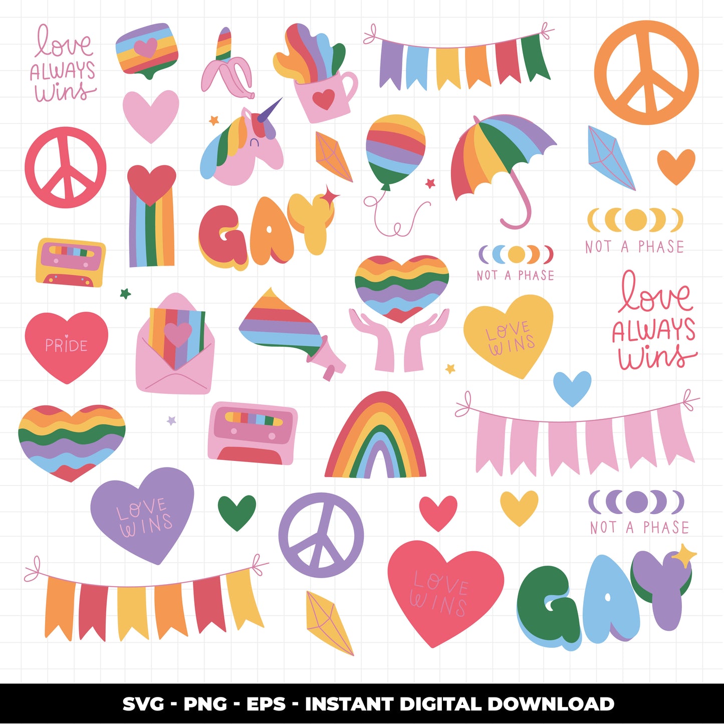COD1437 - Doodle clipart, Pride Clipart, love is love Clipart, LGBT printable, pride svg, lgbt svg