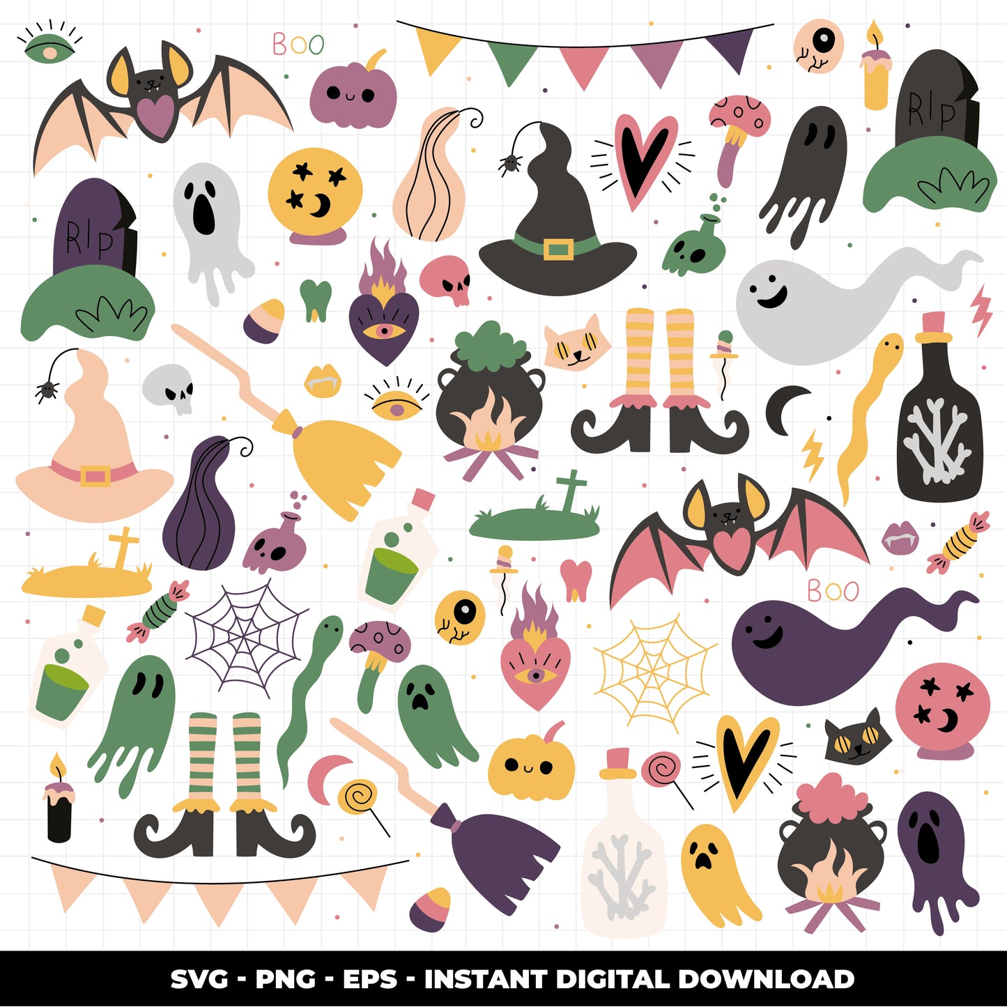 COD1445 - Halloween Doodles clipart/Pumpkin Clipart /halloween Clipart/scrapbook cliparts/Instant Download/Commercial use/Erin Condren