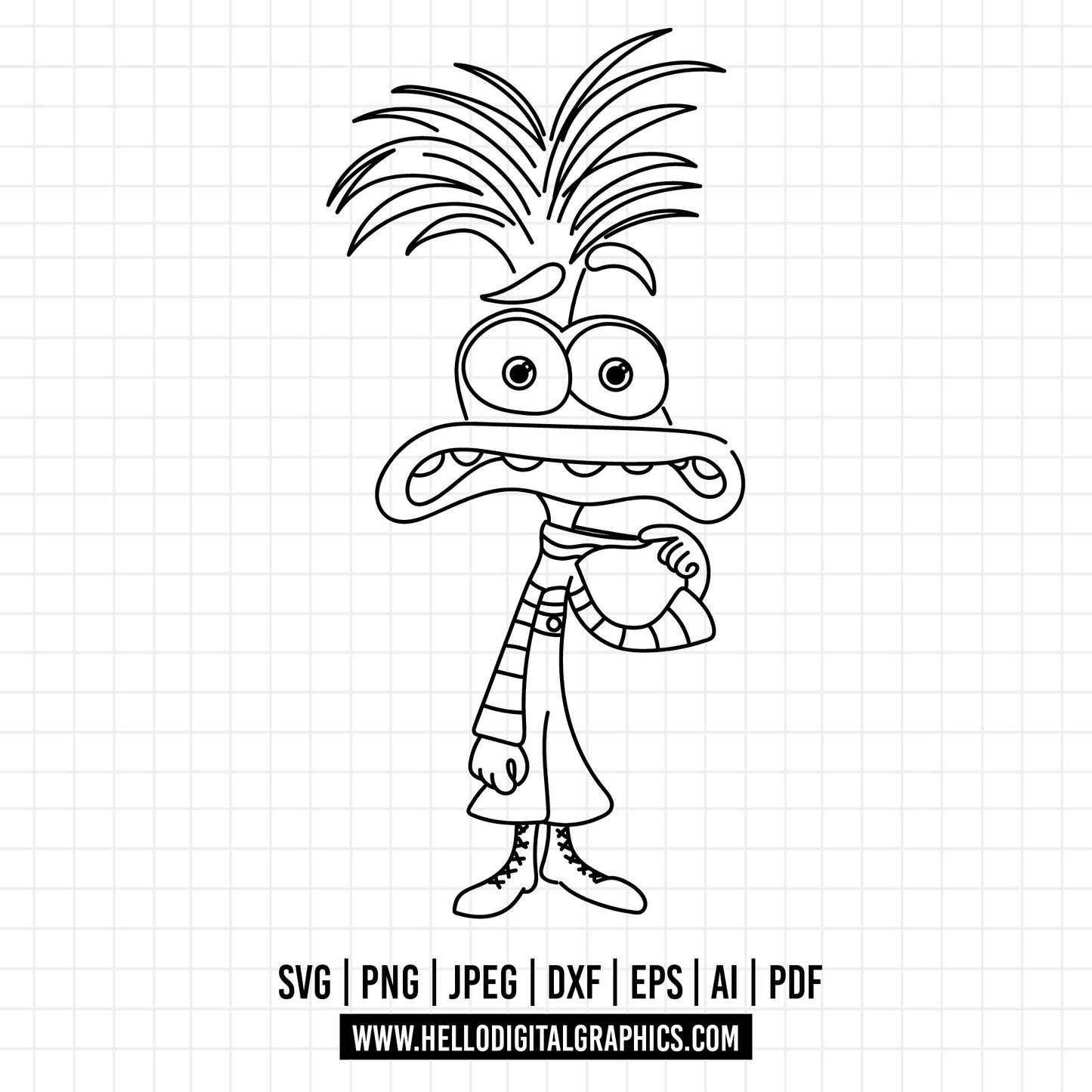 COD1448 - Anxiety Inside Out 2 svg, Inside Out 2 Clipart PNG, Inside Out Digital Download, printable transparent background