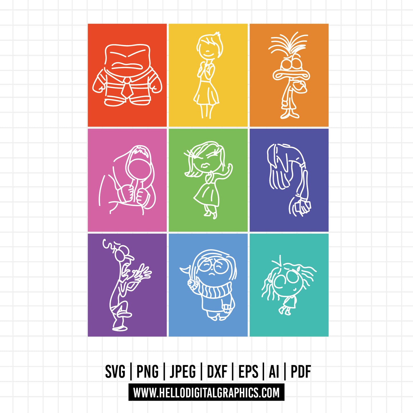 COD1451 - It's okay to feel all the feels svg, Anxiety Inside Out 2 svg, Inside Out 2 Clipart PNG