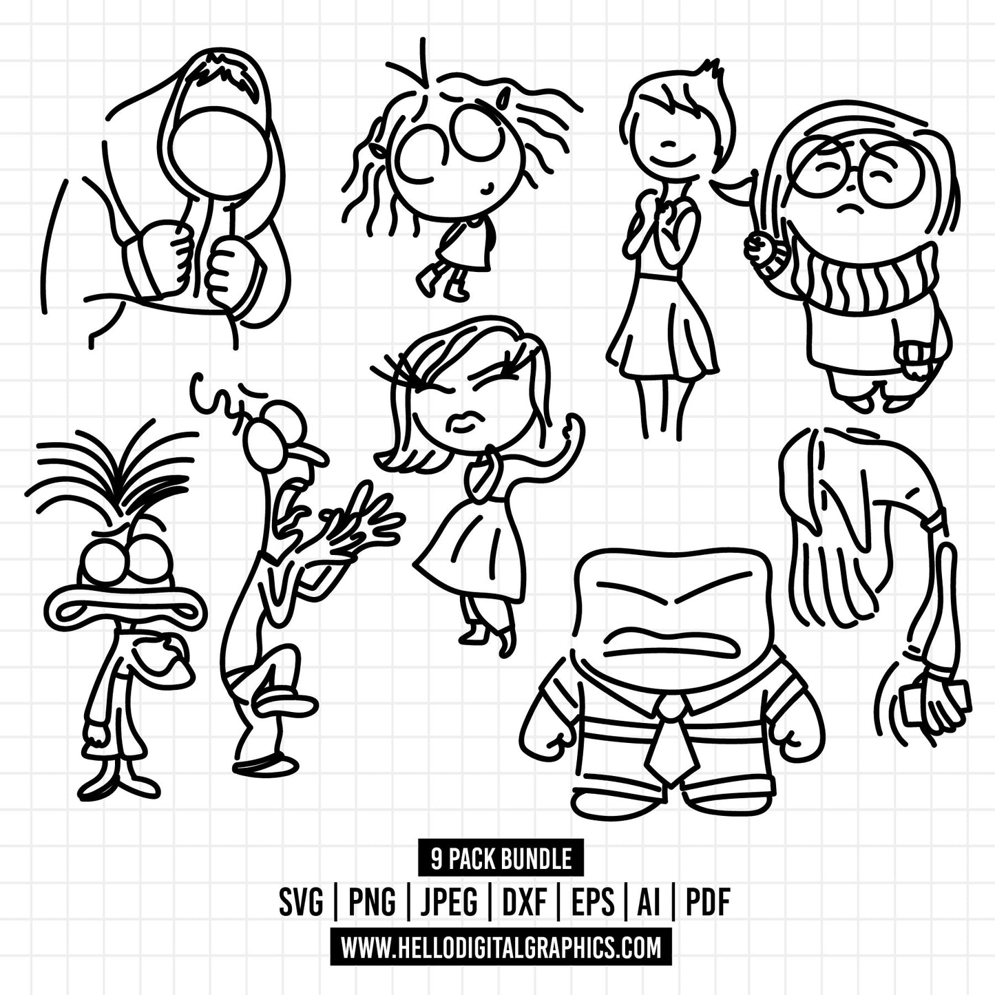 COD1452 - It's okay to feel all the feels svg, Anxiety Inside Out 2 svg, Inside Out 2 Clipart PNG