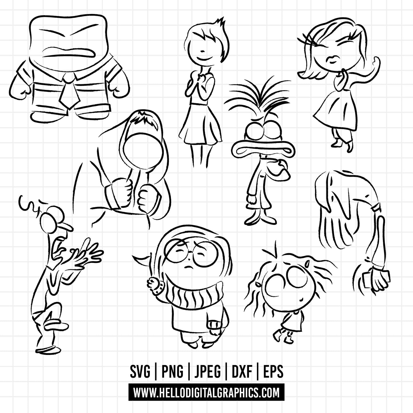 COD1461 - It's okay to feel all the feels svg, Anxiety Inside Out 2 svg, Inside Out 2 Clipart PNG