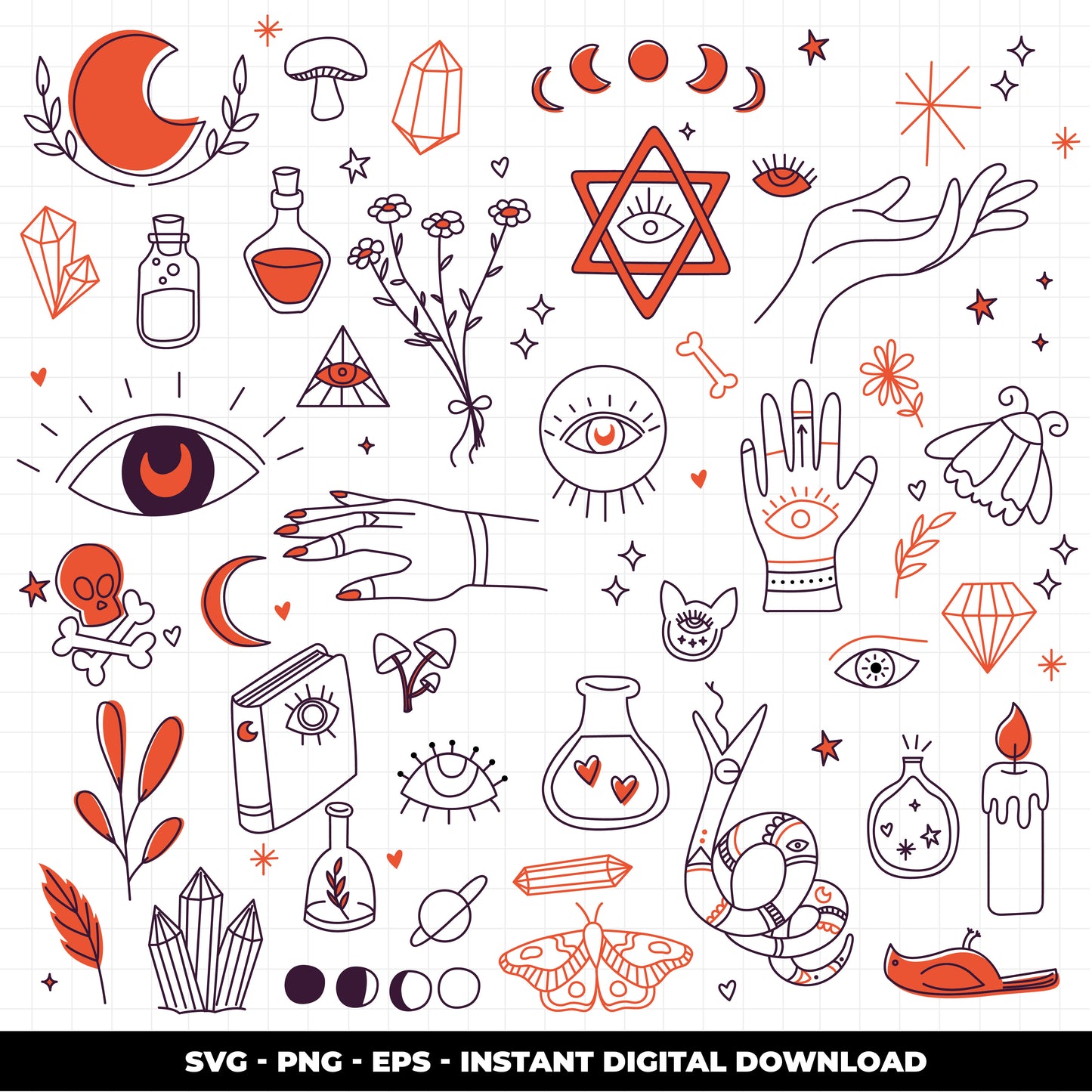 COD1471 - Halloween Doodles clipart , Pumpkin Clipart, halloween Clipart, witch svg