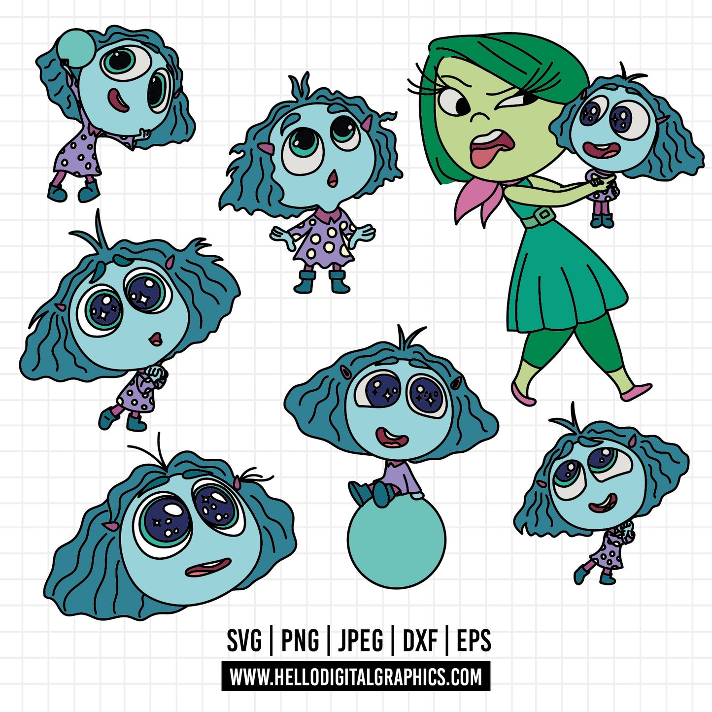 COD1502 - Envy Inside Out 2 SVG, EPS, PNG - Envy Clipart Vector. new characters inside out 2 Envy vectorized, digital download.
