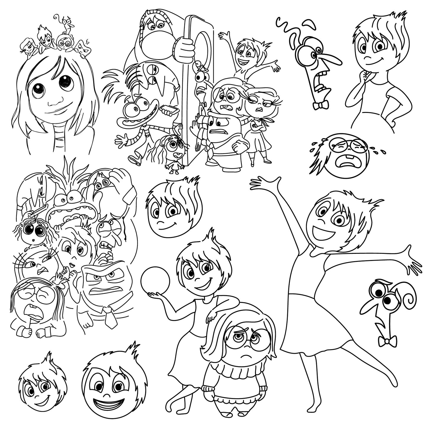 COD1512 - Mega bundle inside out 2 SVG, EPS, PNG - Inside Out 2 new Characters Clipart Vector. Pack bundle vectorized