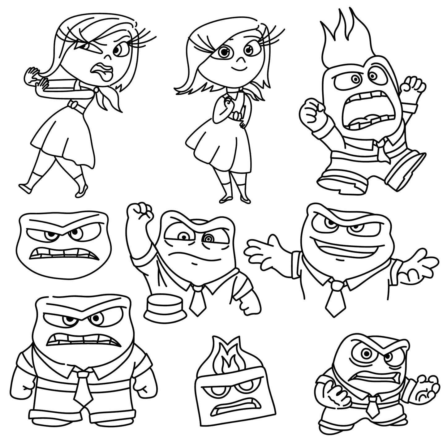 COD1512 - Mega bundle inside out 2 SVG, EPS, PNG - Inside Out 2 new Characters Clipart Vector. Pack bundle vectorized