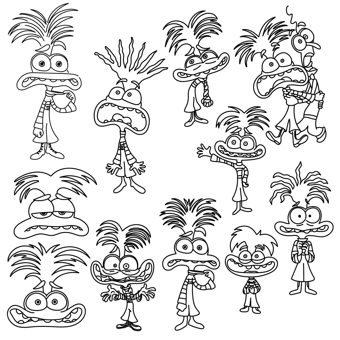 COD1512 - Mega bundle inside out 2 SVG, EPS, PNG - Inside Out 2 new Characters Clipart Vector. Pack bundle vectorized