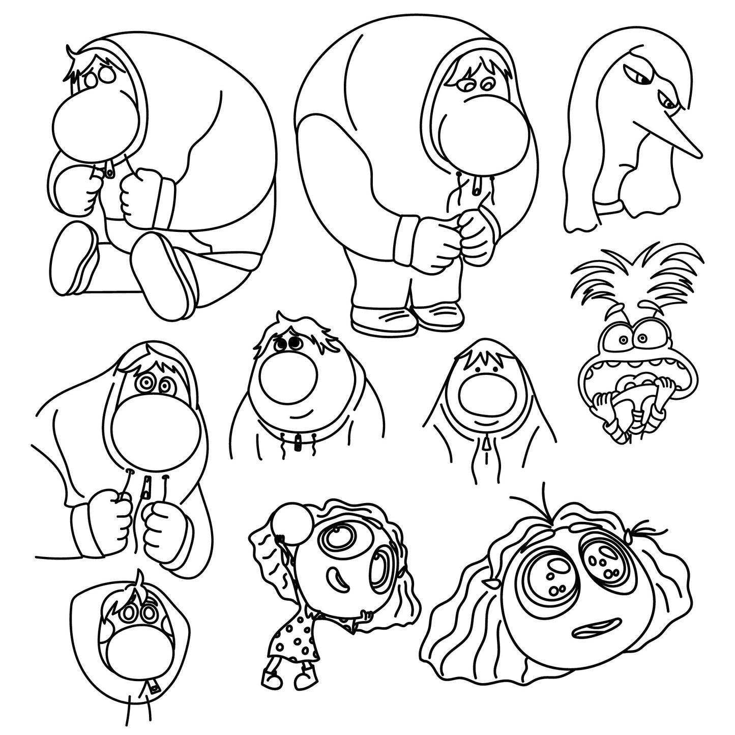 COD1512 - Mega bundle inside out 2 SVG, EPS, PNG - Inside Out 2 new Characters Clipart Vector. Pack bundle vectorized