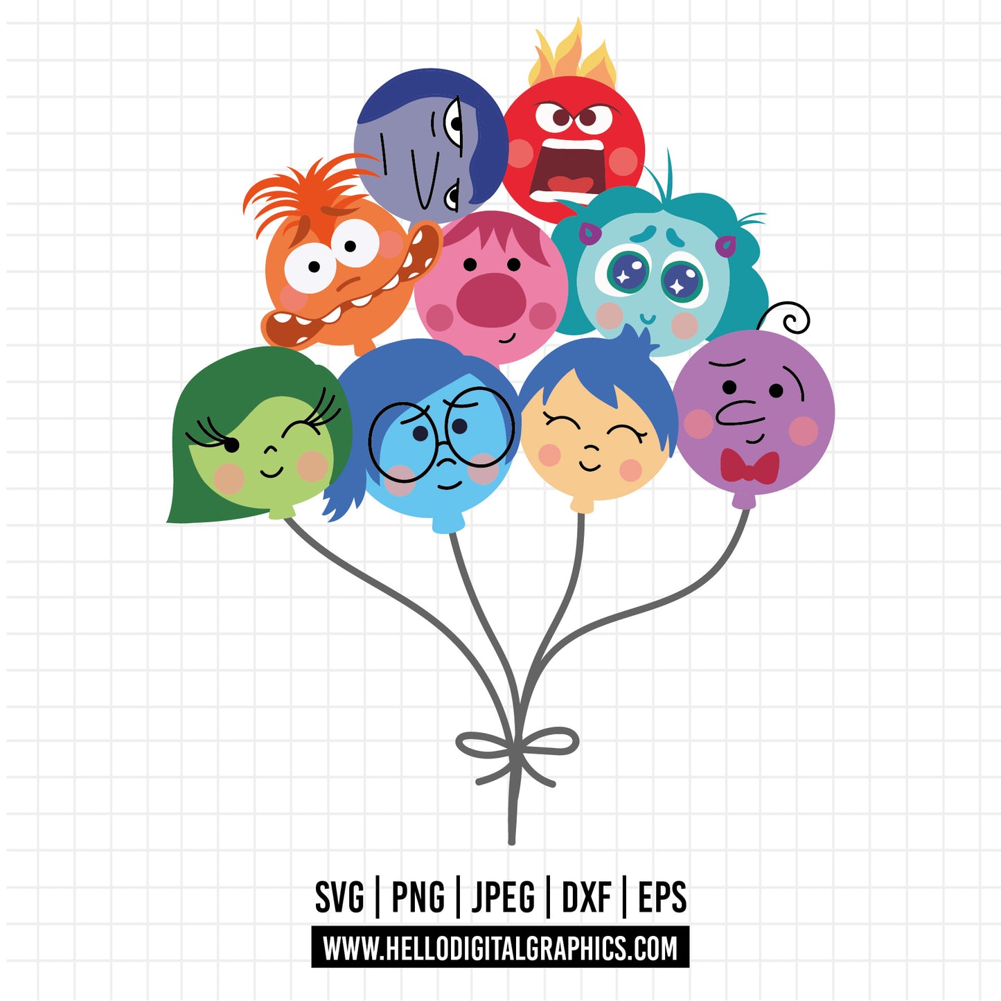 COD1533 - inside out ballon svg, inside out party svg, inside out t shirt svg, Anxiety Inside Out 2 svg, Inside Out 2 Clipart PNG