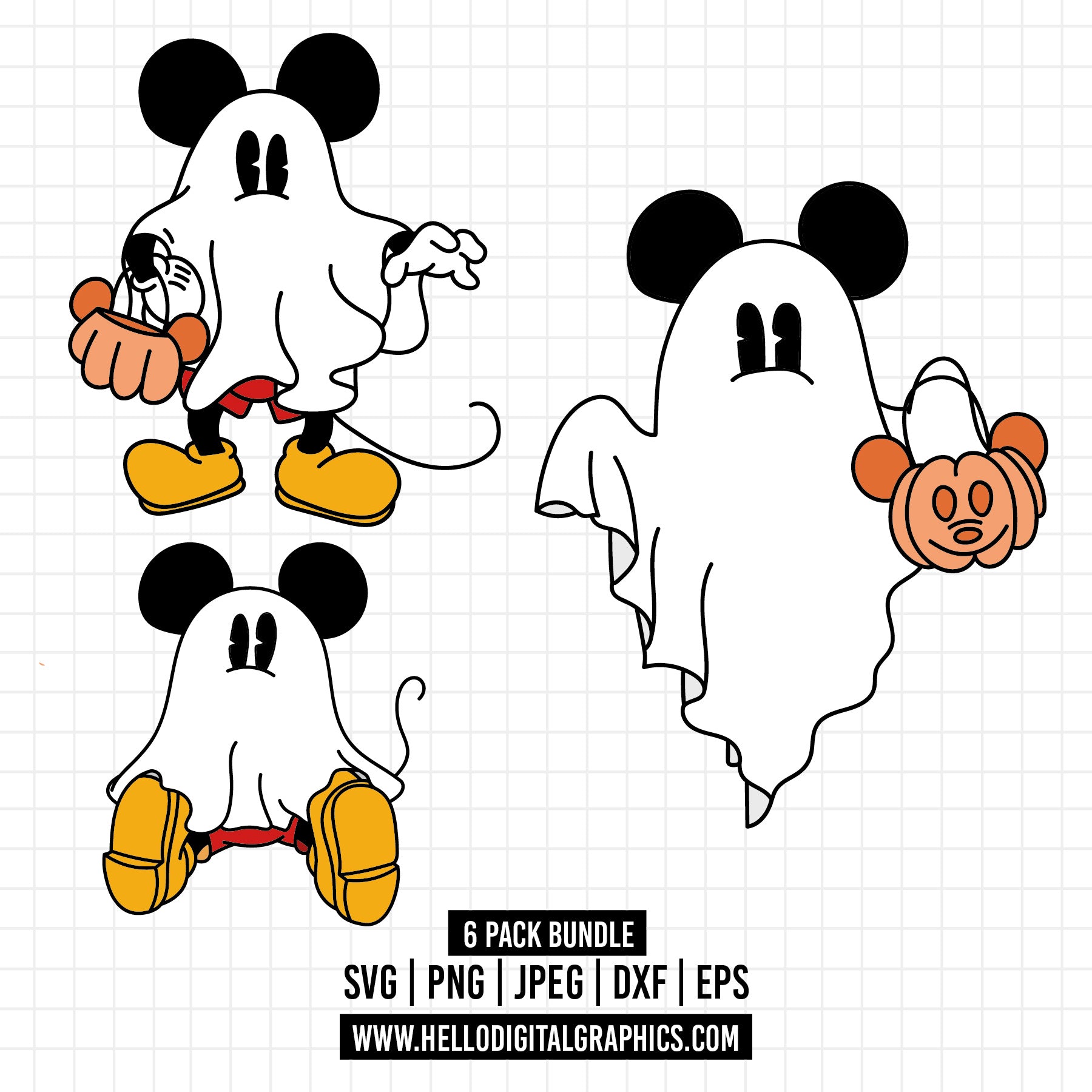 Halloween popular ghost mickey mouse bundle