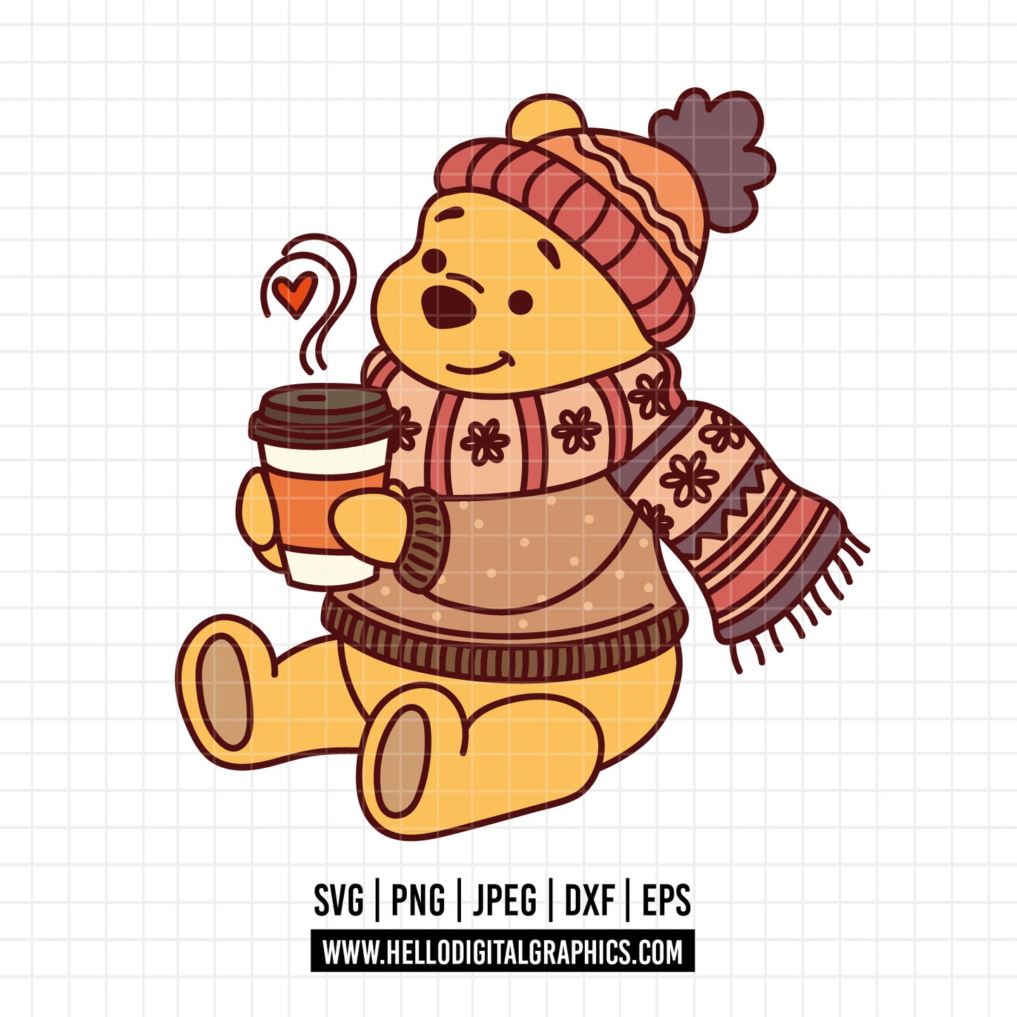 COD1566 - Winnie the pooh svg, pooh fall svg, autumn svg, disney fall svg