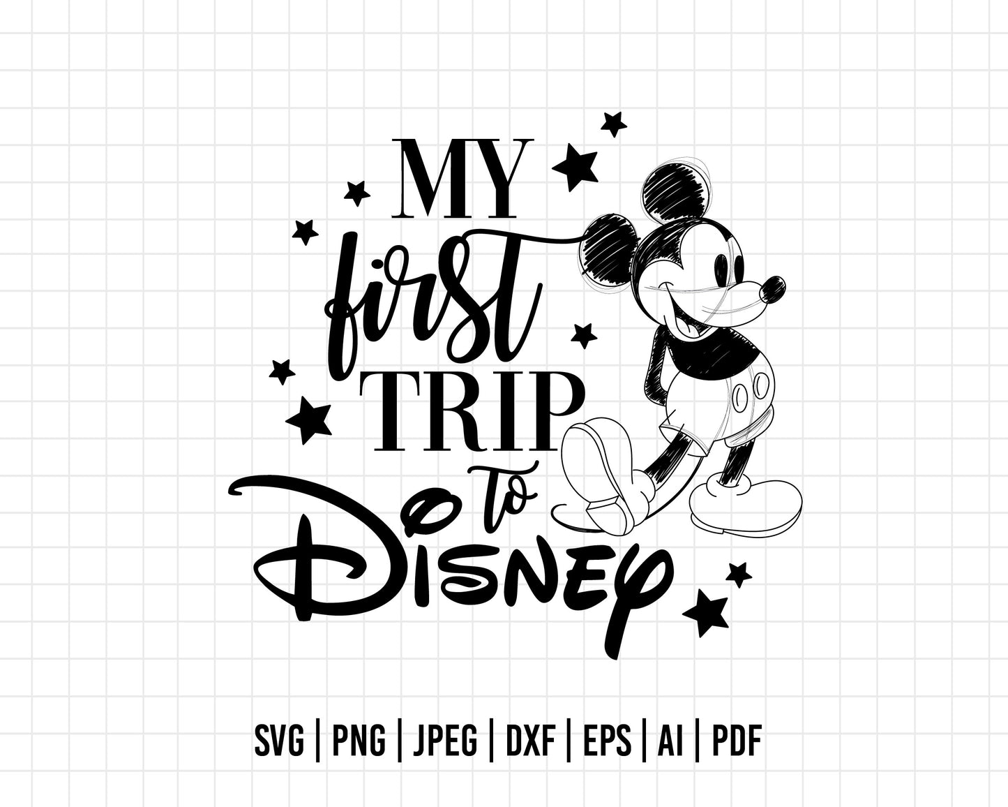COD165- My first trip to disney svg, mickey svg, castle svg, Trip svg, Silhouette, Cricut