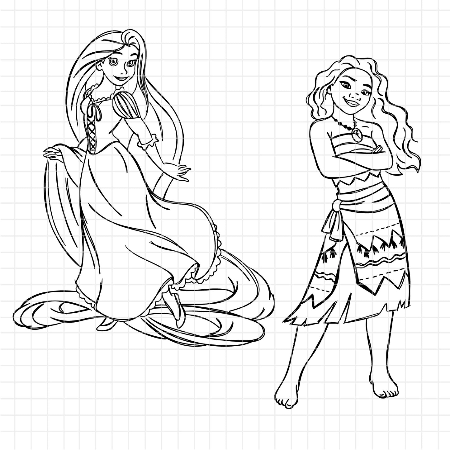 COD1673 Disney Princess outline svg bundle, 14 princess SVG, Princess SVG, princess svg Files for Cricut Silhouette
